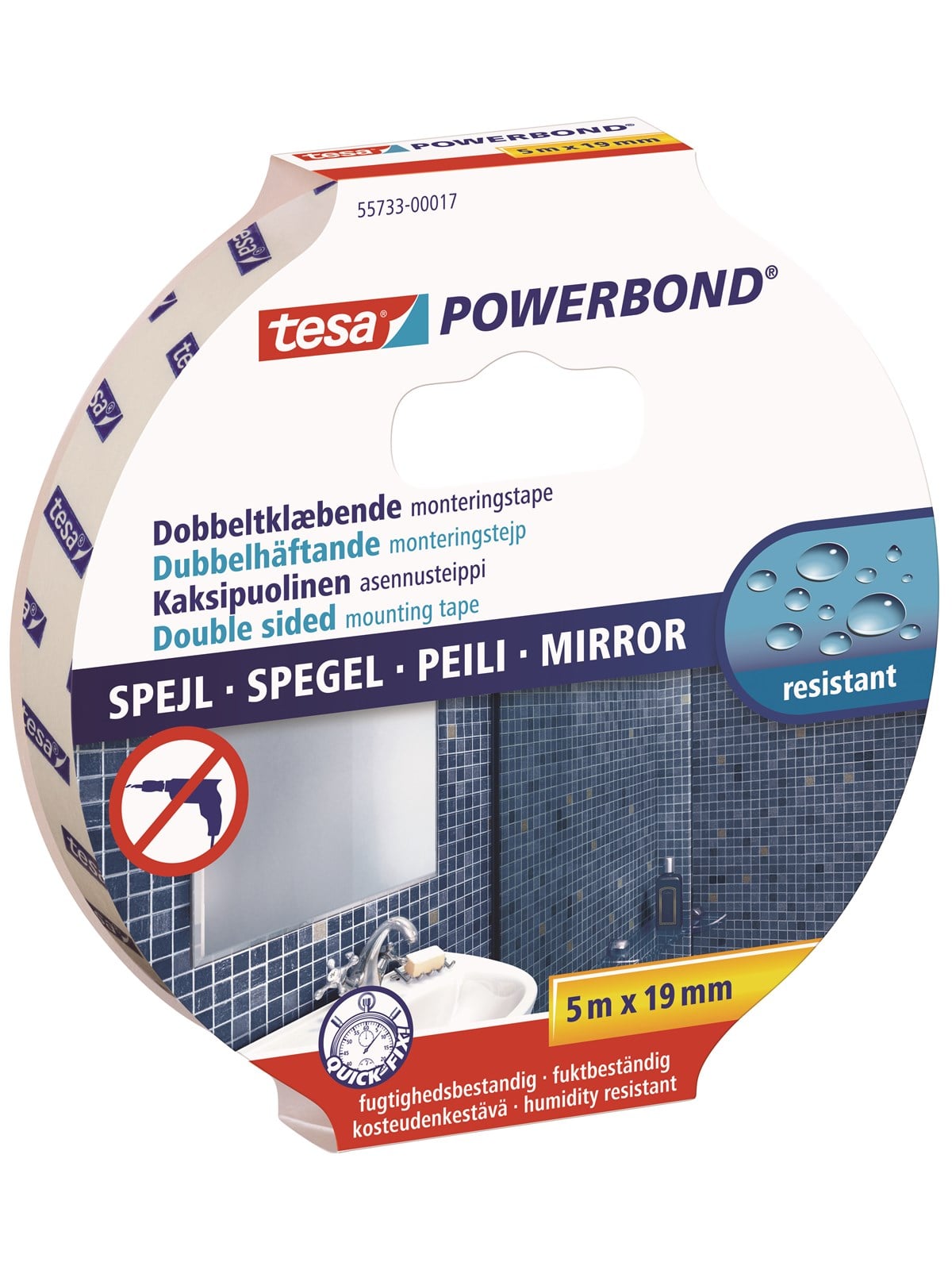 Tesa Powerbond Mounting Tape Mirror 5m x 19mm - Klebeband Und Kleber - 55733-00017-04