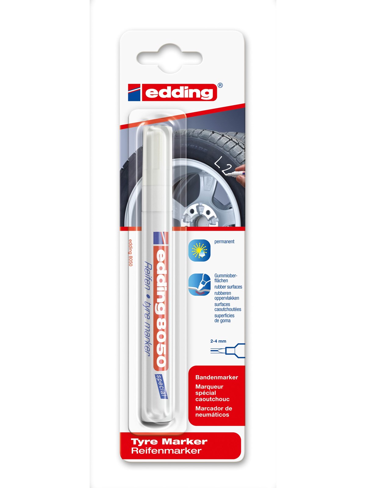 Edding E-8050 Tyre Marker White - Utensilien Zum Schreiben Und Zeichnen - 4-8050-1-4049