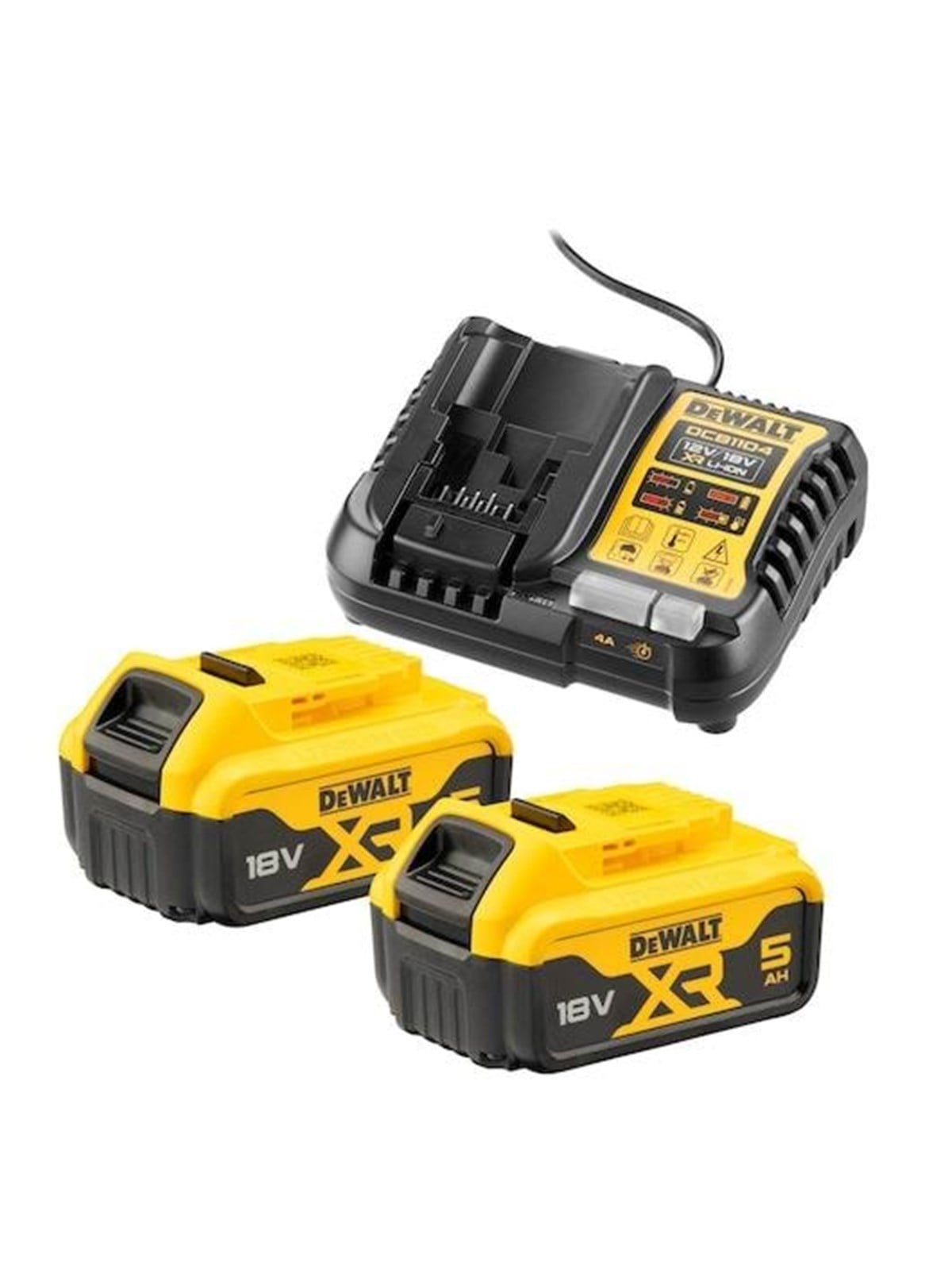 Dewalt Charger Dcb1104 12/18v +2x5ah(18v) - Akkus Ladegeraete - Dcb1104p2-qw