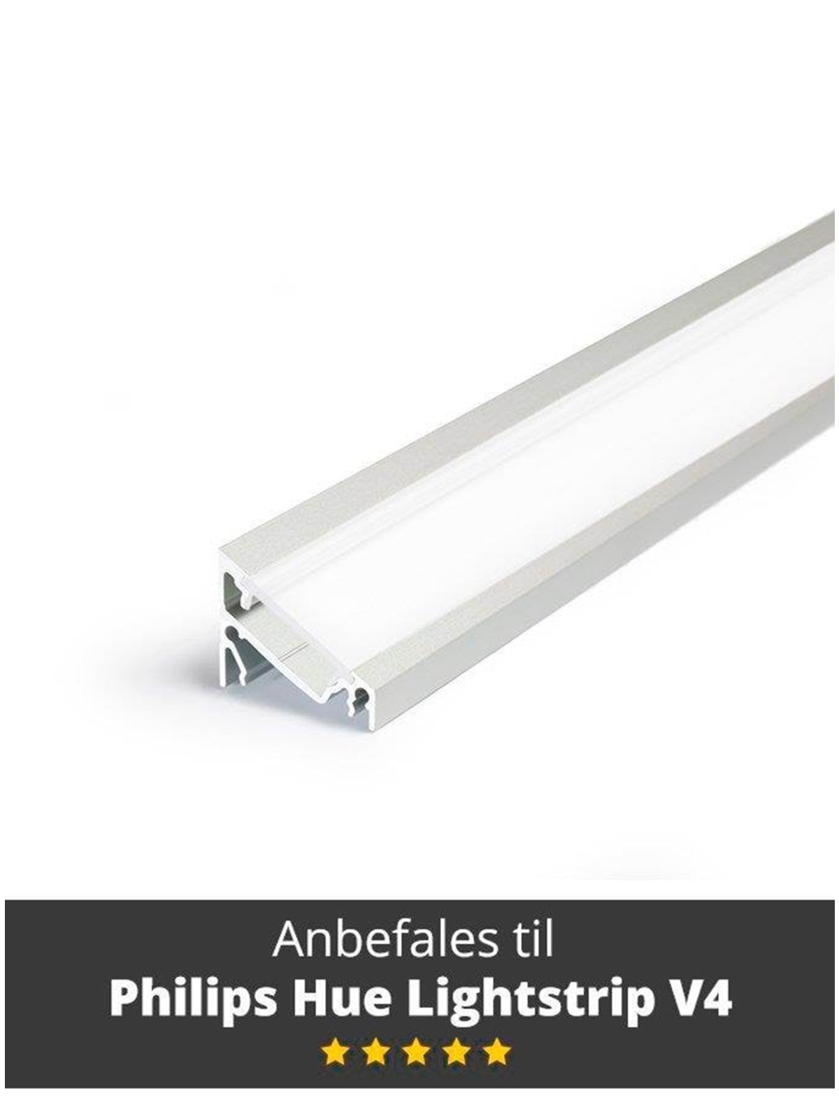 Light Solutions Aluminiumsprofil - Model C Til Philips Hue og Wiz - Alu - Smart Home - 5714255008104