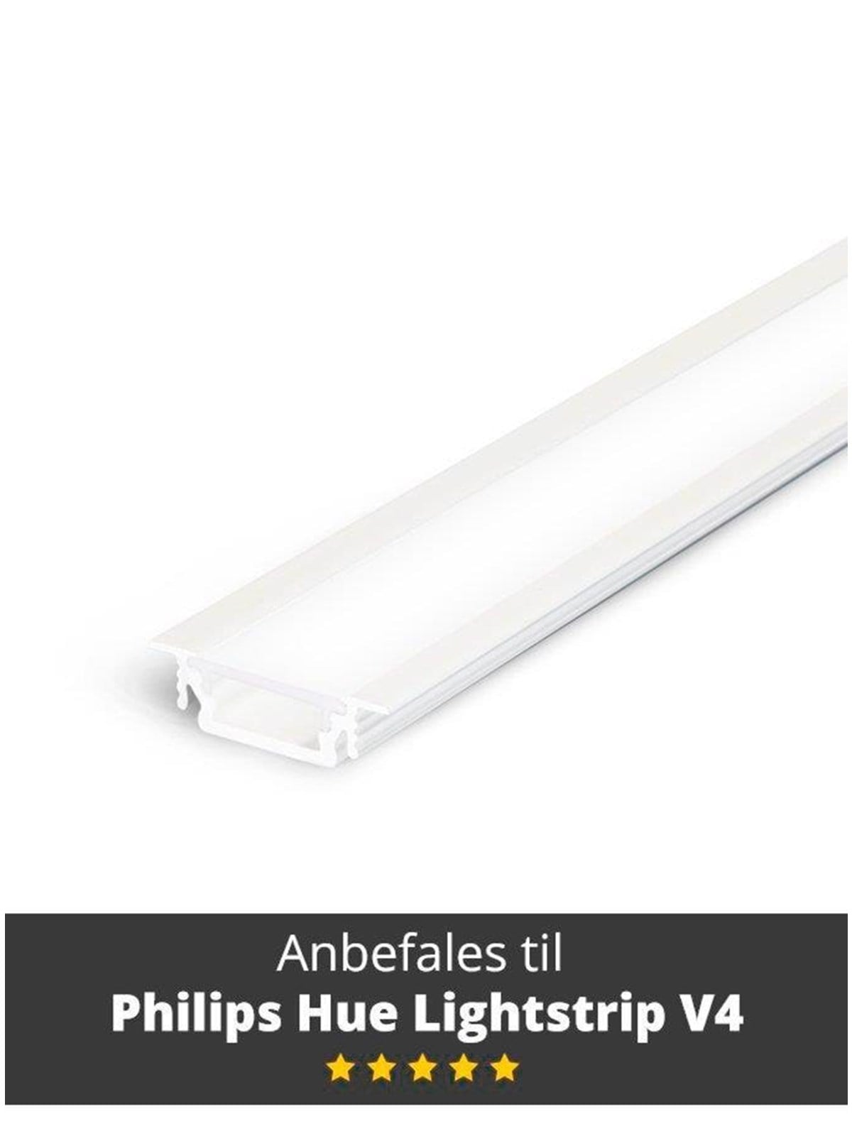 Light Solutions Aluminiumsprofil - Model G Til Philips Hue og Wiz - Hvid - Smart Home - 5714255008111