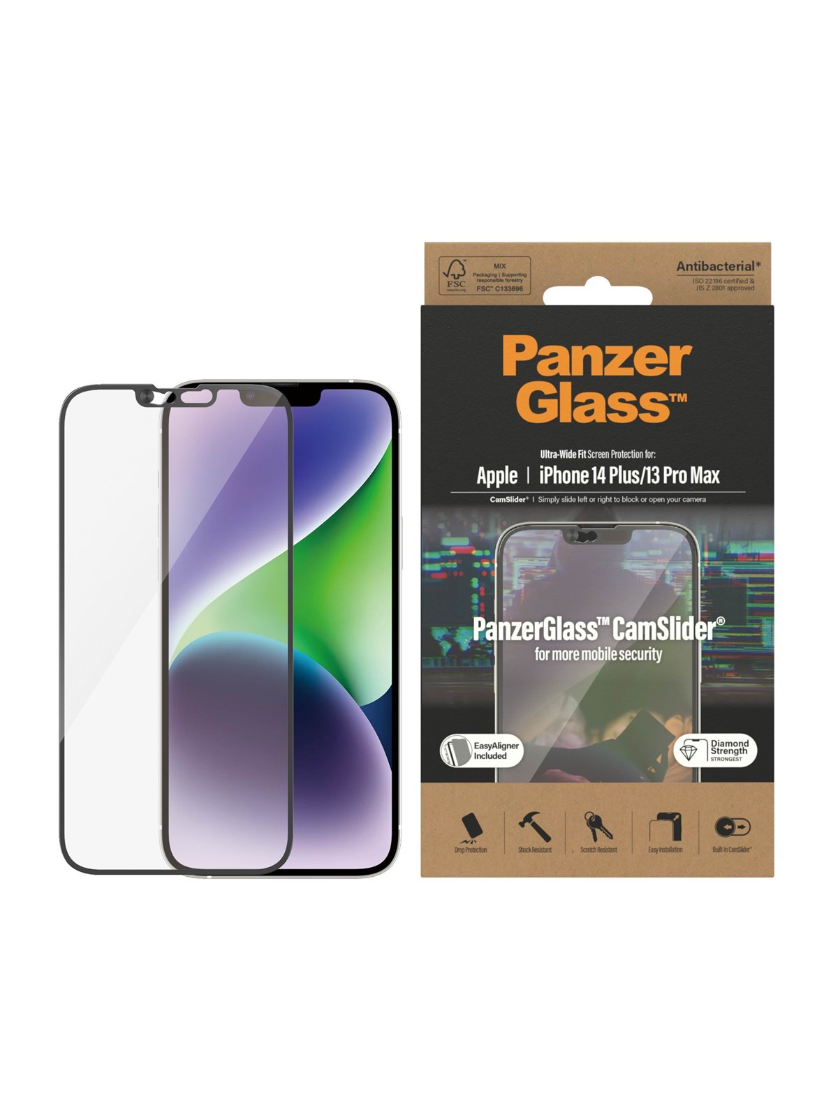 Panzerglass Camslider Screen Protector Apple Iphone 14 Plus | 13 Pro Max | Ultra-wide Fit w. Easyaligner - Handys Schutzfolie - Panzer2797