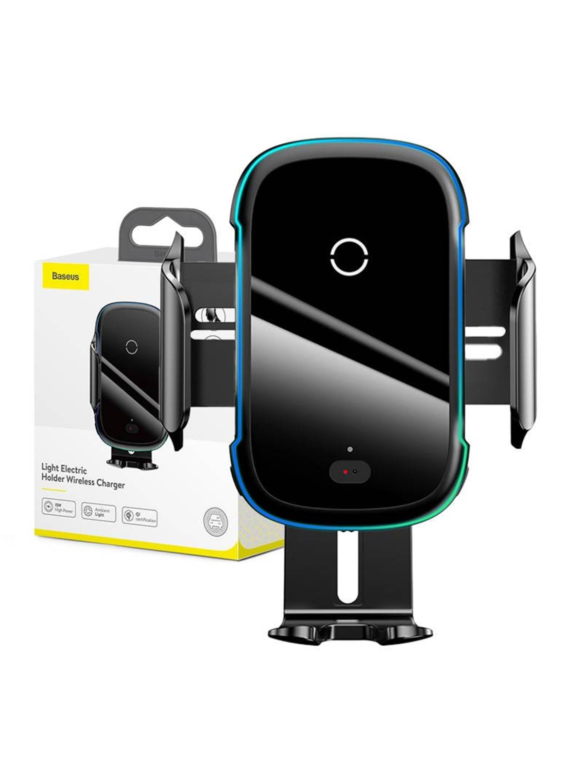 Baseus Light Electric Car Holder With Qi Inductive Charger - Black - Handys Anderes Zubehoer - Wxhw03-01