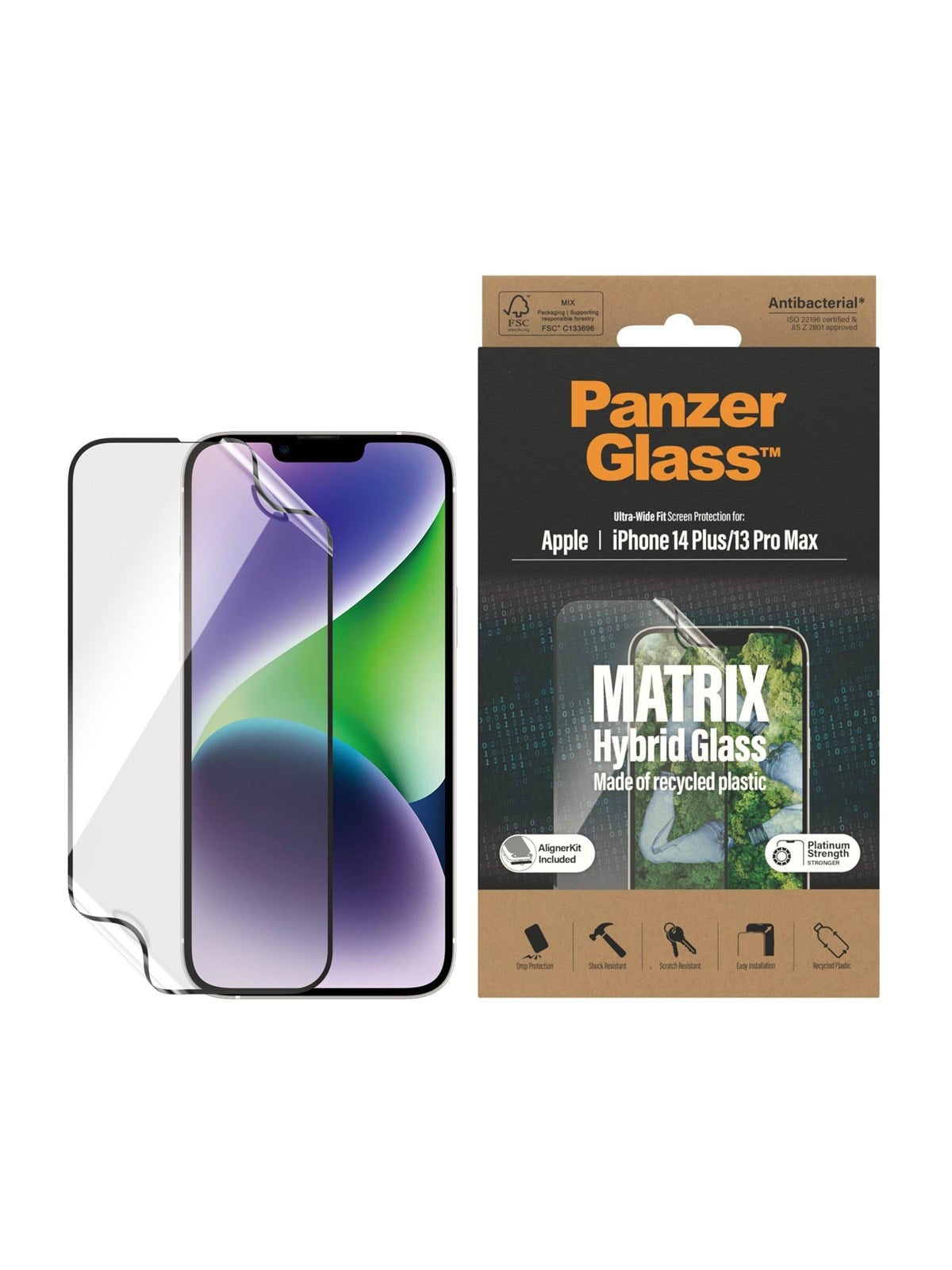Panzerglass Matrix Screen Protector Apple Iphone 14 Plus | 13 Pro Max | Ultra-wide Fit w. Alignerkit - Handys Schutzfolie - Panzer2803