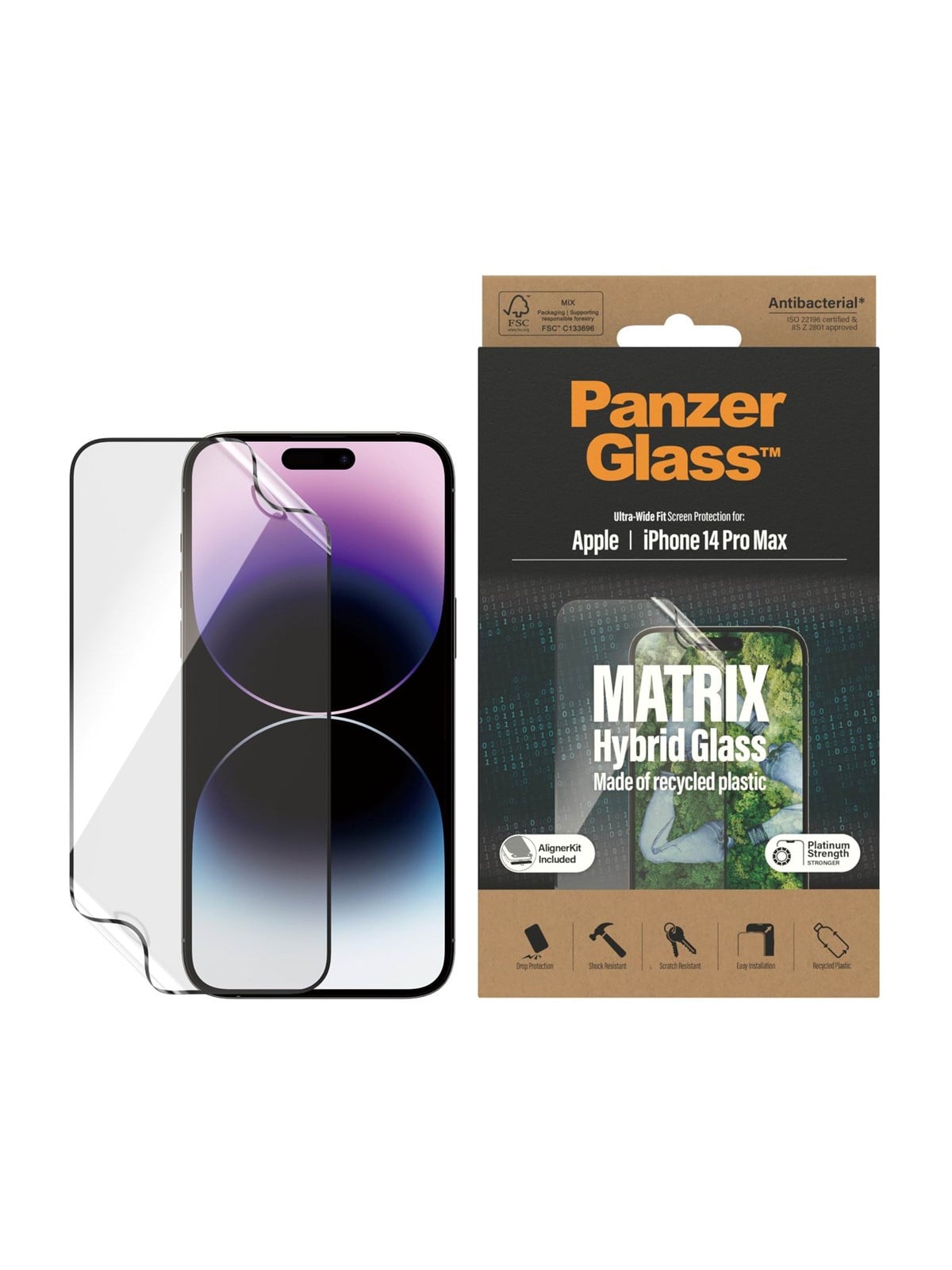 Panzerglass Matrix Screen Protector Apple Iphone 14 Pro Max | Ultra-wide Fit m. Alignerkit - Handys Schutzfolie - Panzer2804