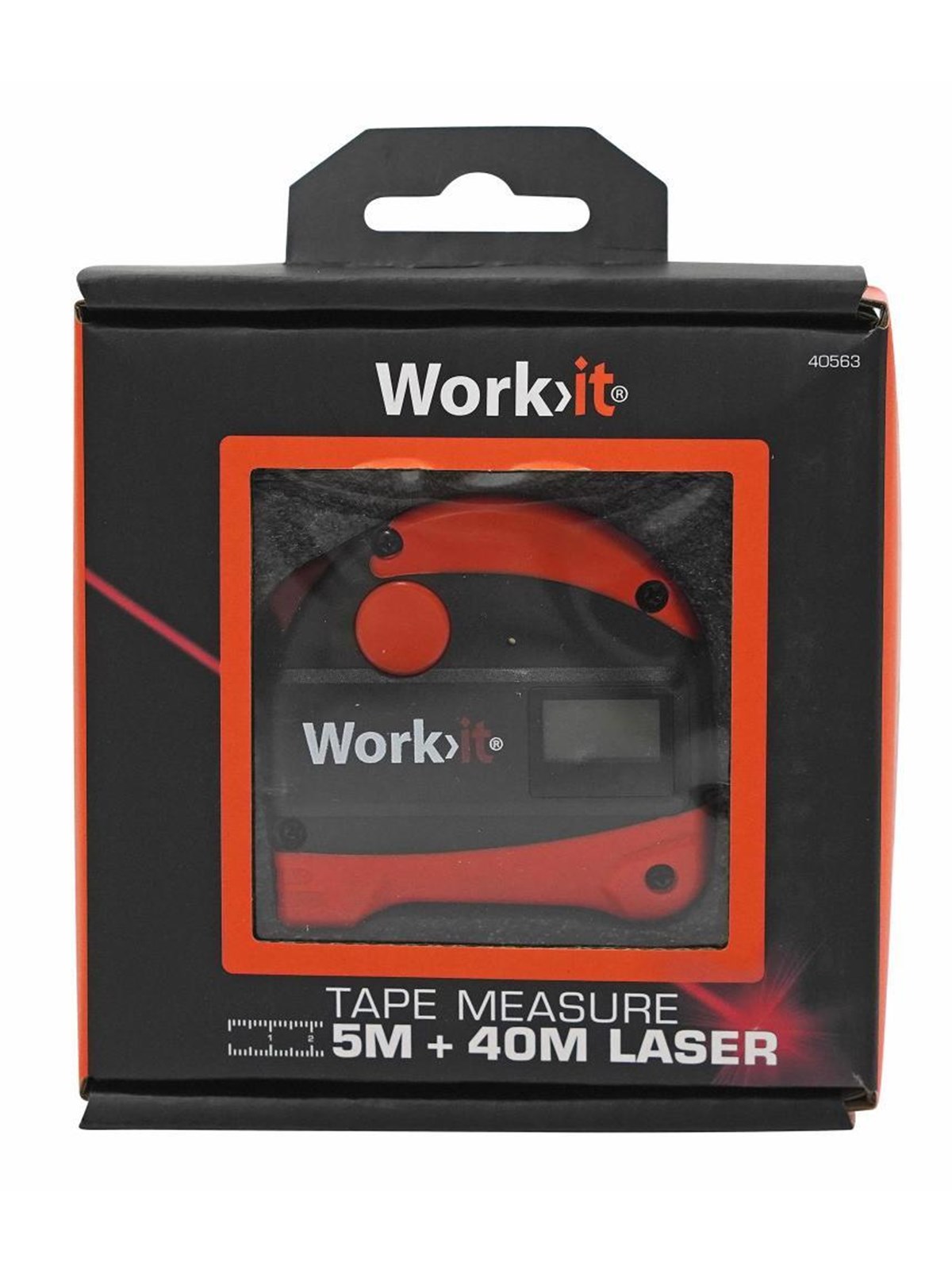 Work>it Tape Measure With Laser 40 Meter - Messwerkzeug - 40563