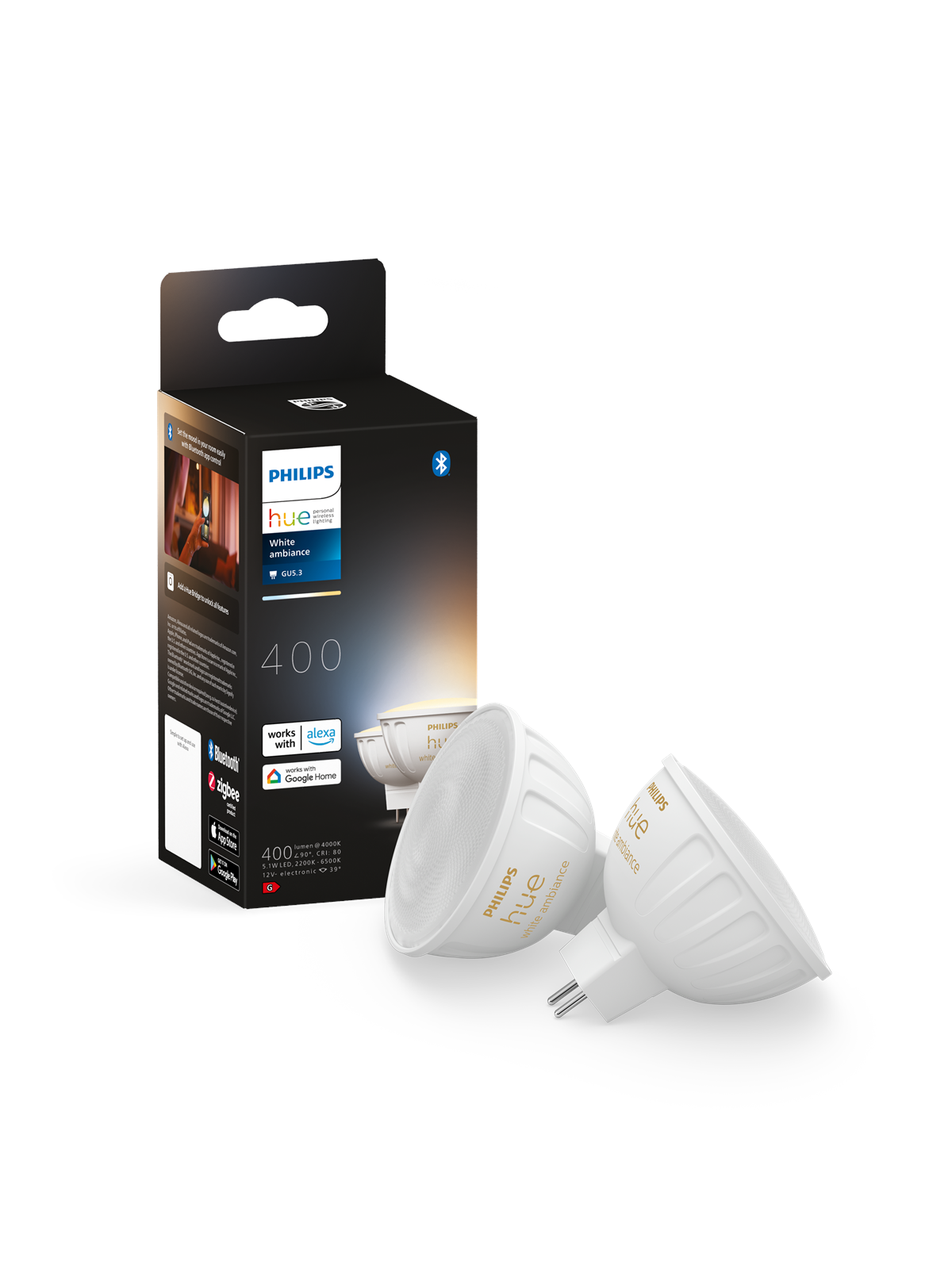 Philips Hue WA 4.7W 12v Mr16 2 Pack - Smart Home - 929003575202