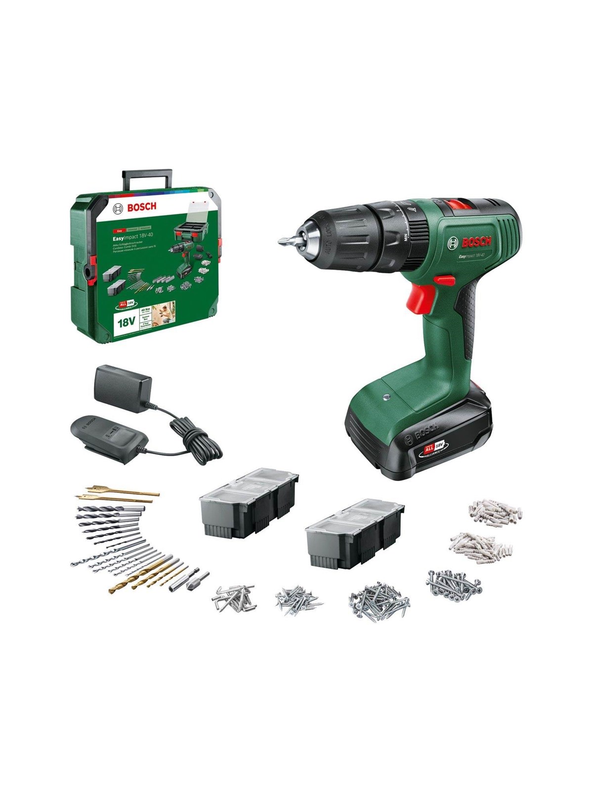 Bosch Easy Impact 18v-40 + Systembox Cordless Drill/driver With Two Gears - Schraubbohrmaschinen - 06039d810c