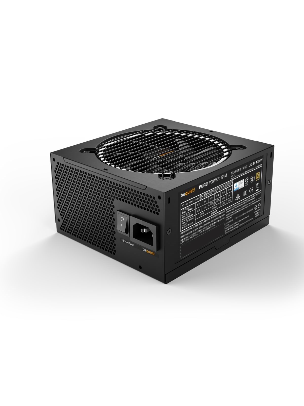 be Quiet! Pure Power 12 M 1200w Netzteile - 1200 Watt - 120 mm - Atx 3.1 - 80 Plus Gold Zertifiziert - Bn346