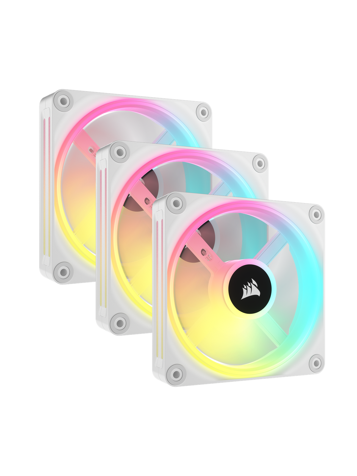 Corsair Icue Link Qx120 Rgb Starter Kit - White - Gehäuselüfter - 120mm - Weiß Mit Rgb-beleuchtung - 37 Dba - Gehaeuseluefter - Co-9051006-ww