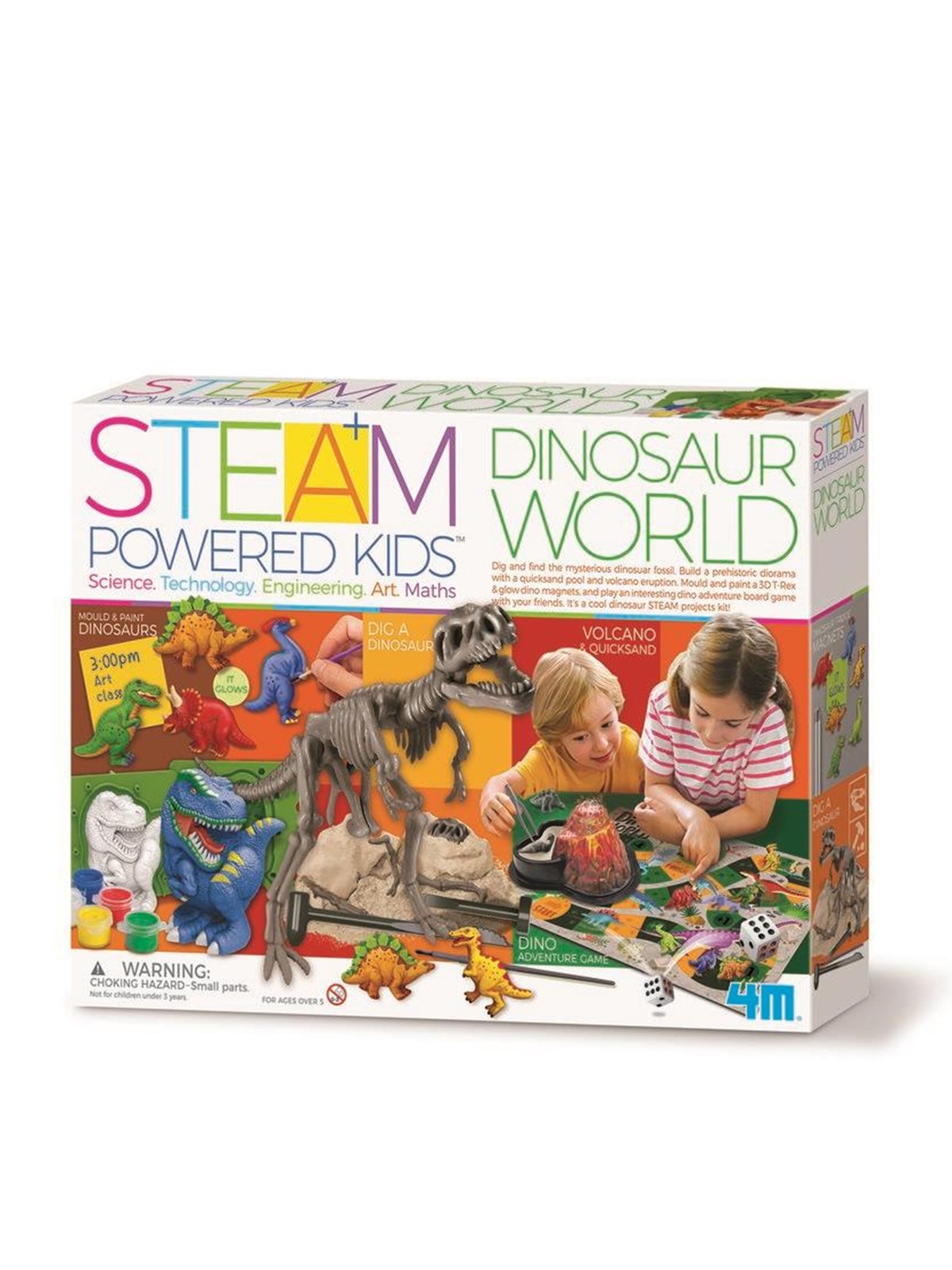 4M Steam Powered Kids / Dinosaur World - Brettspiele - 4m-05540