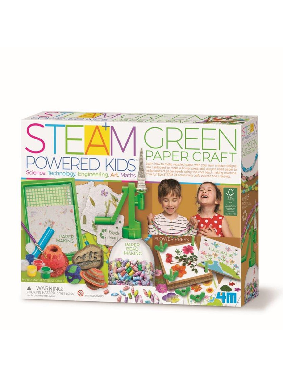 4M Steam Powered Kids / Green Paper Craft - Kreativ Spiele - 4m-05542