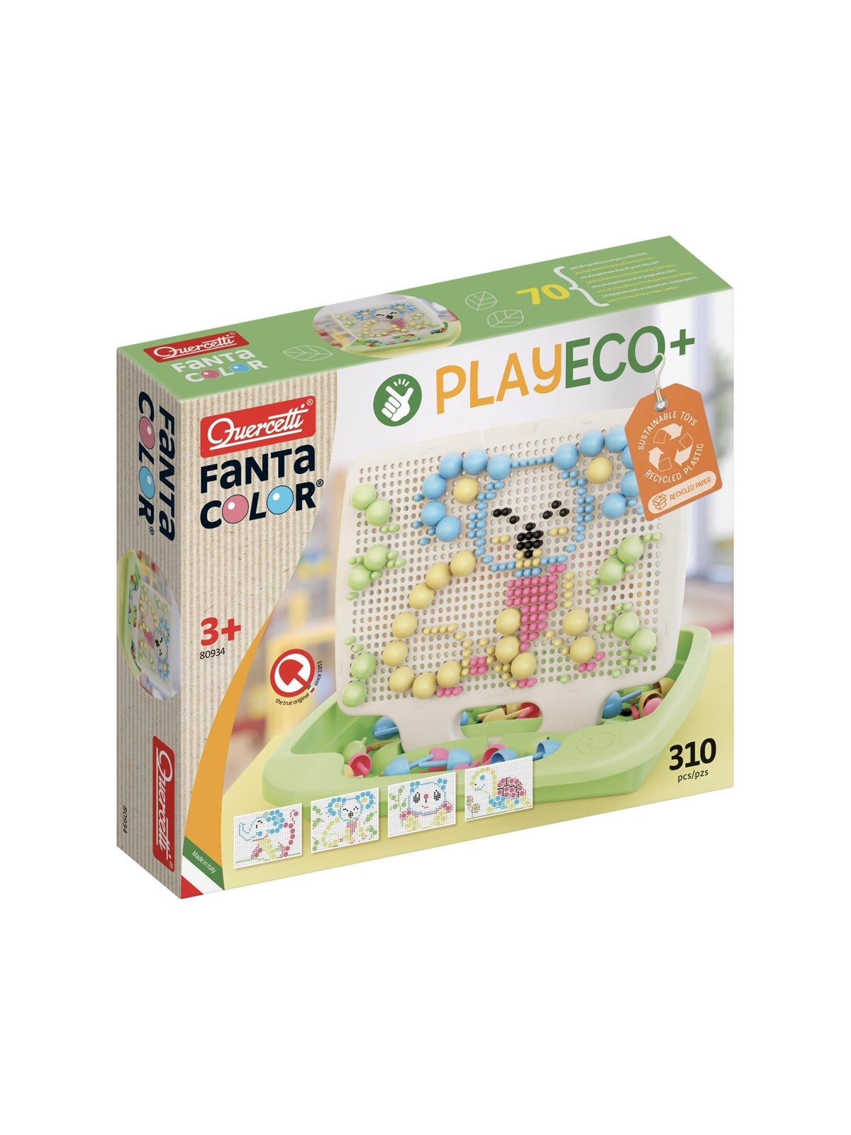 Quercetti Fantacolor Play Eco+ (130 Pcs) - Baby Spielzeug - Qu-80934