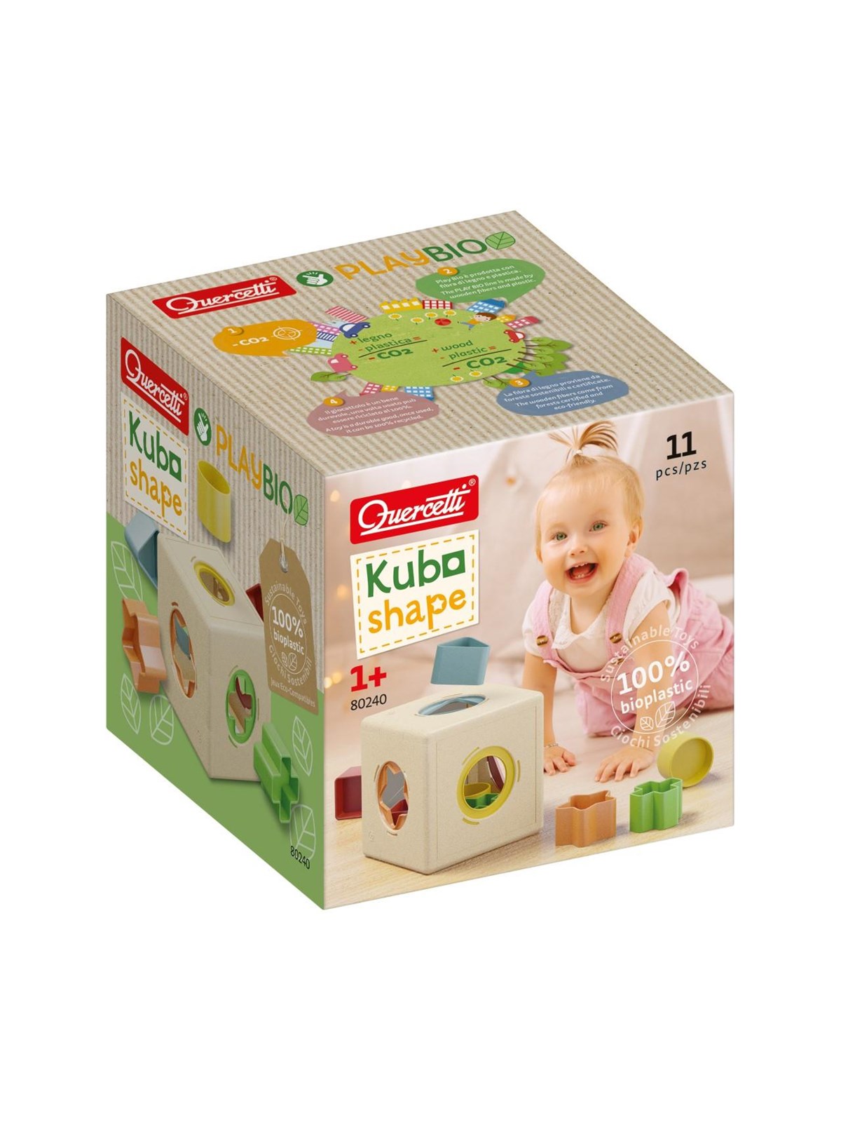 Quercetti Kubo Shape Sorter - Baby Spielzeug - Qu-80240