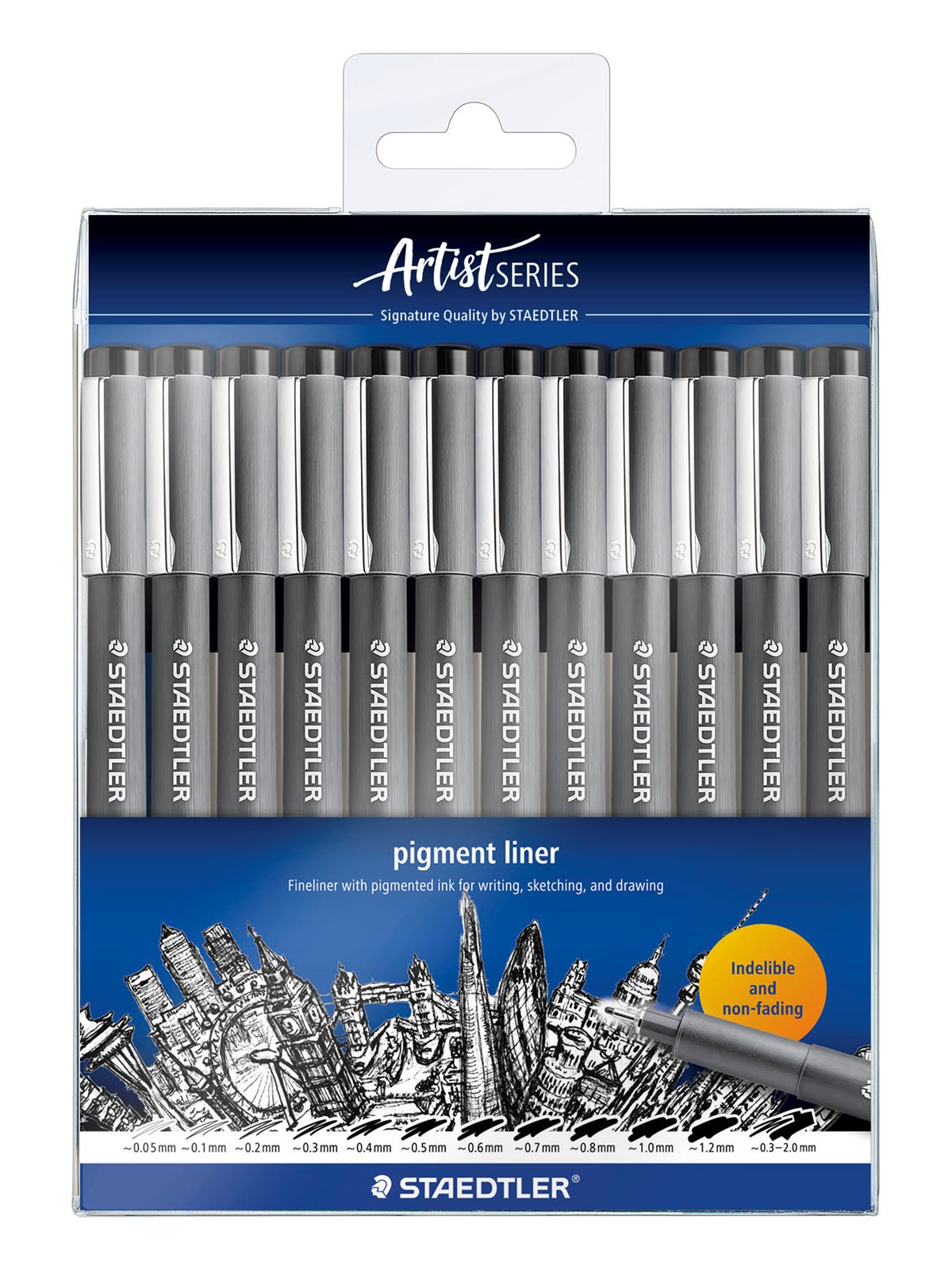 Staedtler Fineliner Pigment Liner Black 12pcs - Utensilien Zum Schreiben Und Zeichnen - 308-9 Tb12