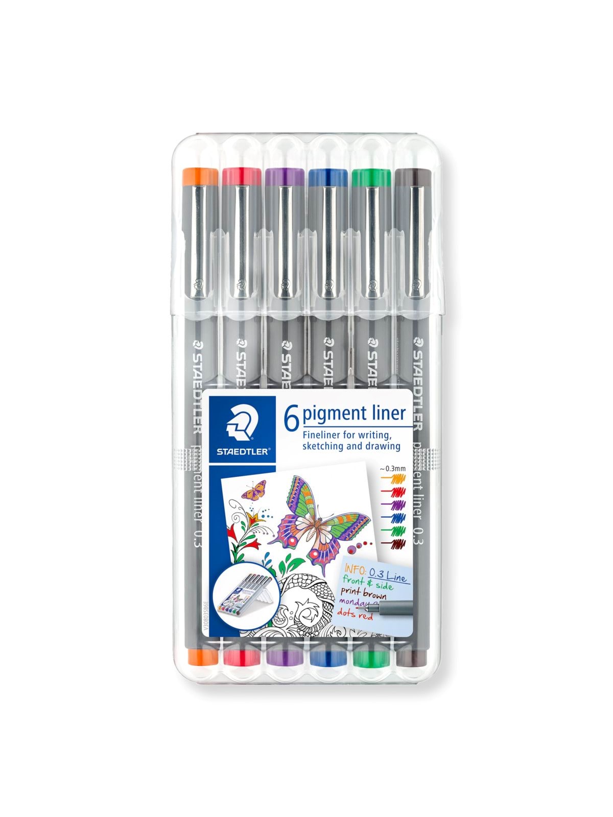 Staedtler Fineliner Pigment Lin. 0.3mm 6 Col. - Utensilien Zum Schreiben Und Zeichnen - 30803-ssb6