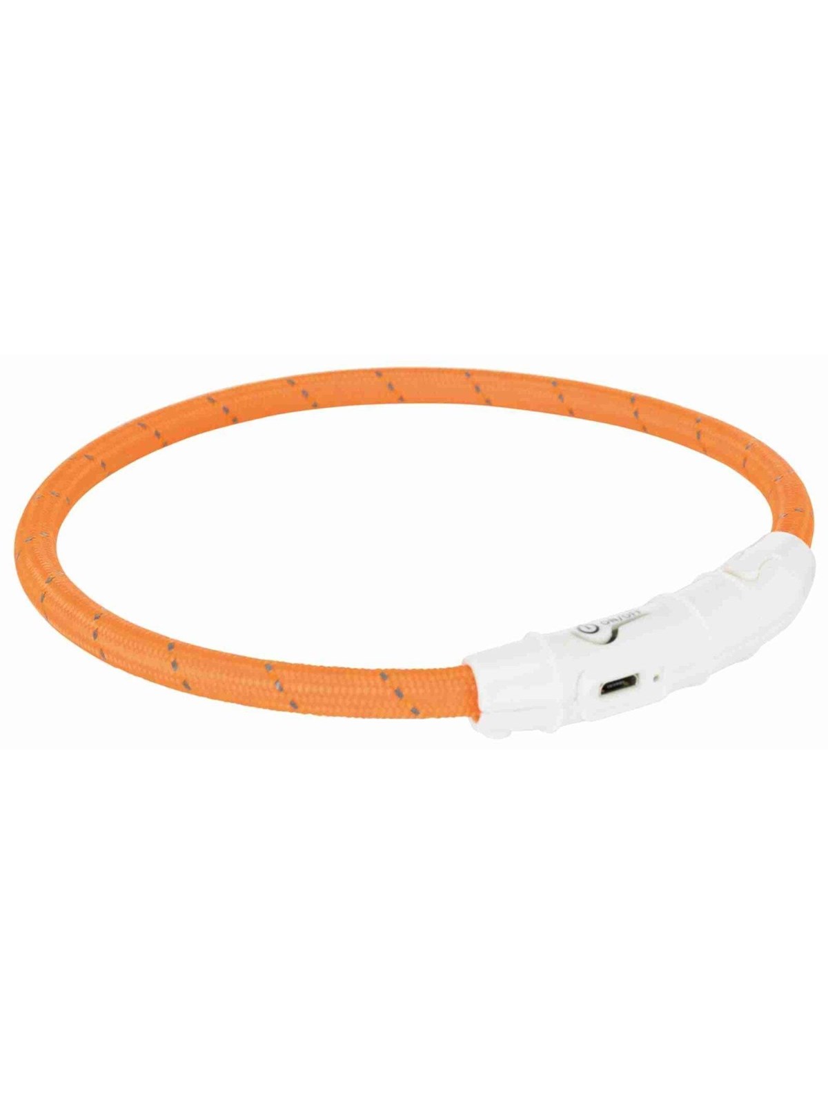Trixie Flash Light Ring Usb Illuminated Dog Safety Collar Orange Size Xs-s 7mm 35cm - Hunde - Tx12703
