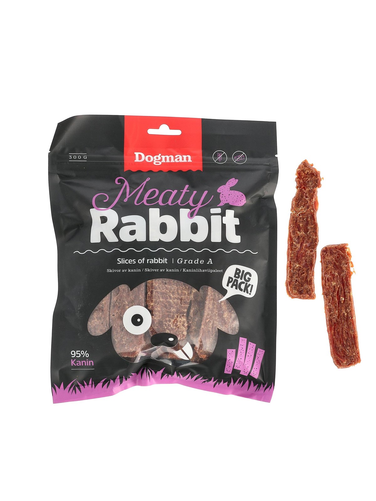Dogman Meaty Rabbit Slices Grain-free Dog Treats 300g - Hunde - 479341