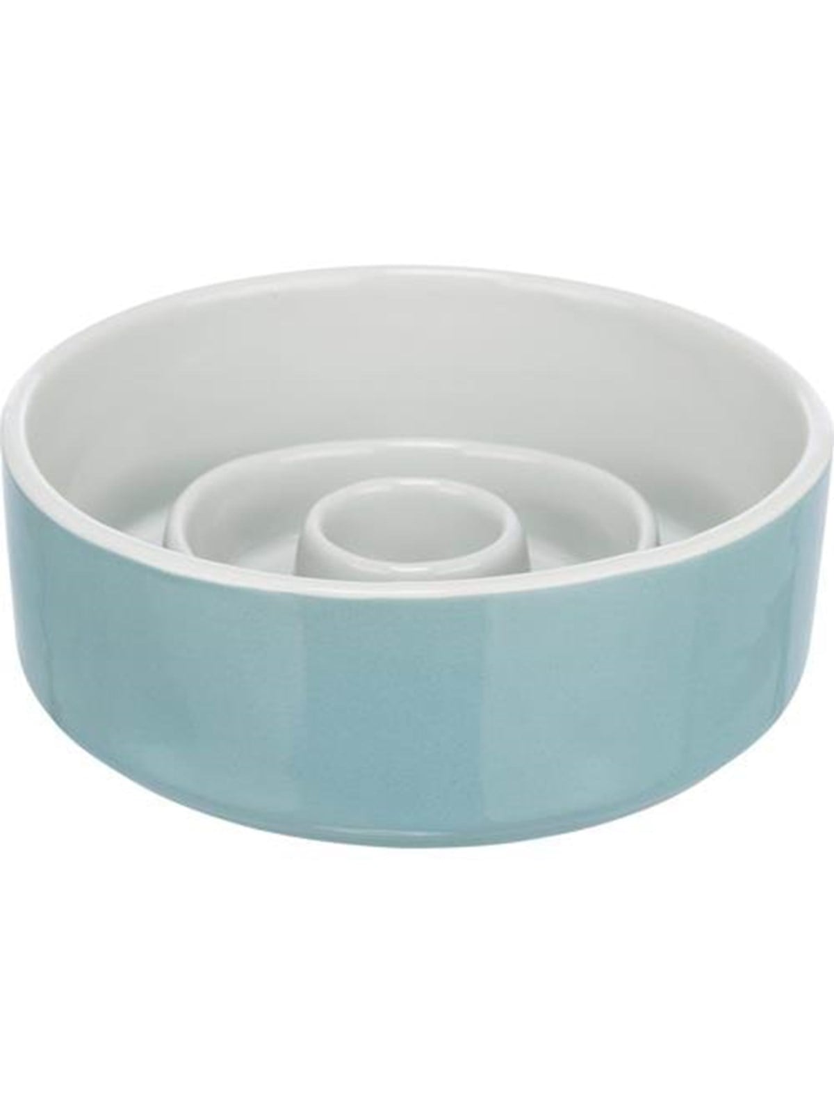 Trixie Slow Feeding Ceramic Bowl 0.45 L/ø 14 cm Grey/blue - Hunde - Tx24520