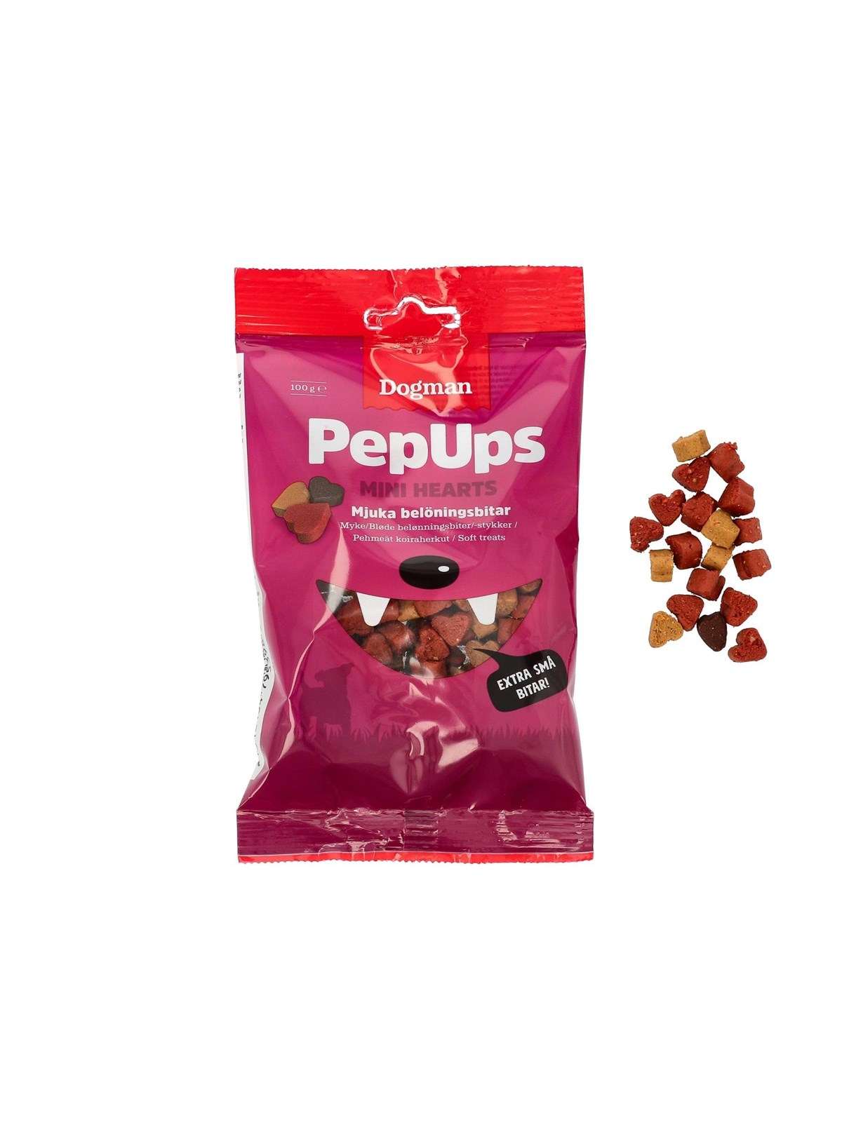 Dogman Dog Treats PepUps Mini Hearts 100g