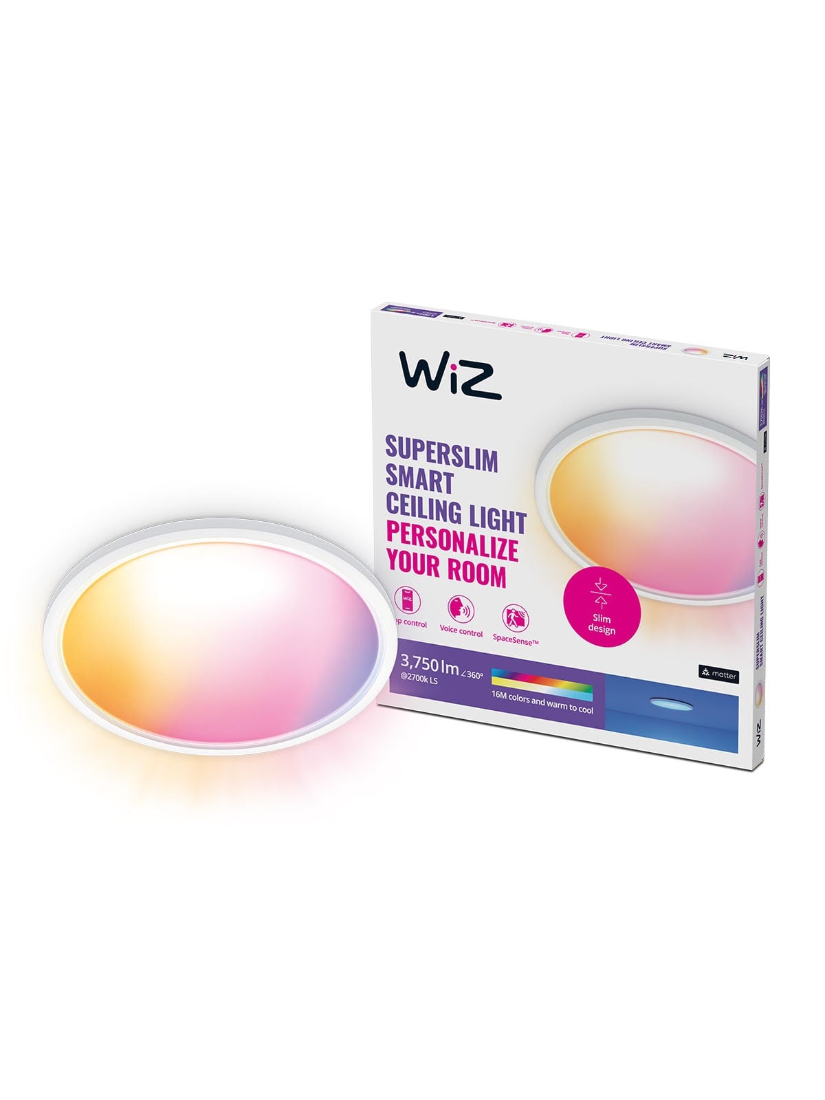 Wiz Superslim Deckenleuchte - 32 W - Rgb - Weiß - Smart Home - 929003301101