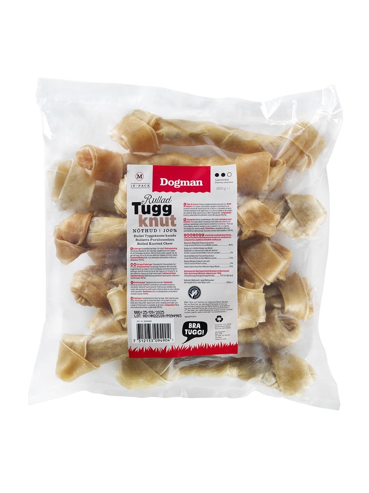 Dogman Kauknochen Mit Knoten (10x 20cm) 800g - Hunde - 309490