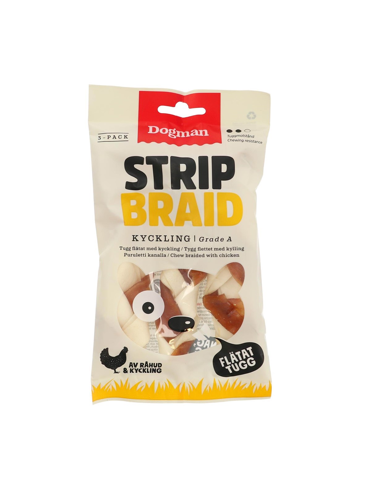 Dogman Chicken Strip Braid 3p - Hunde - 320220