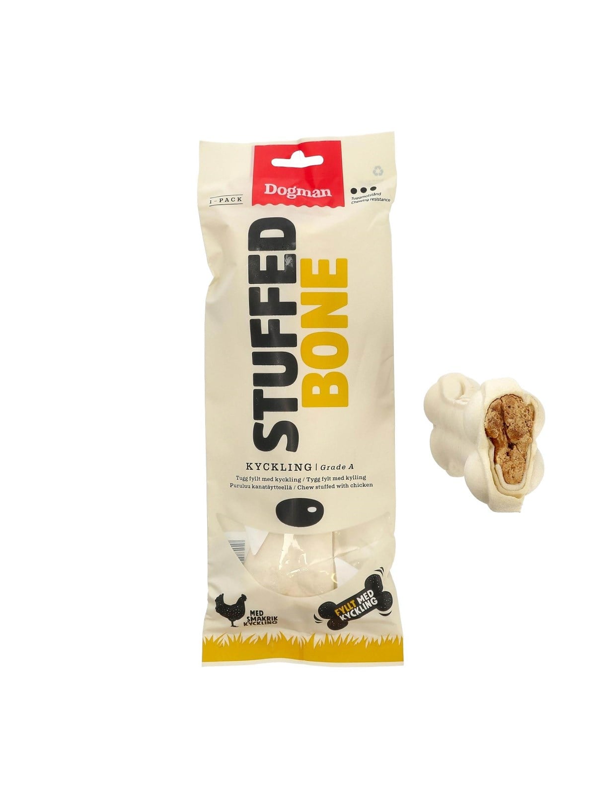 Dogman Chicken Stuffed Bone Dog Treat (1-pack) - Hunde - 315082