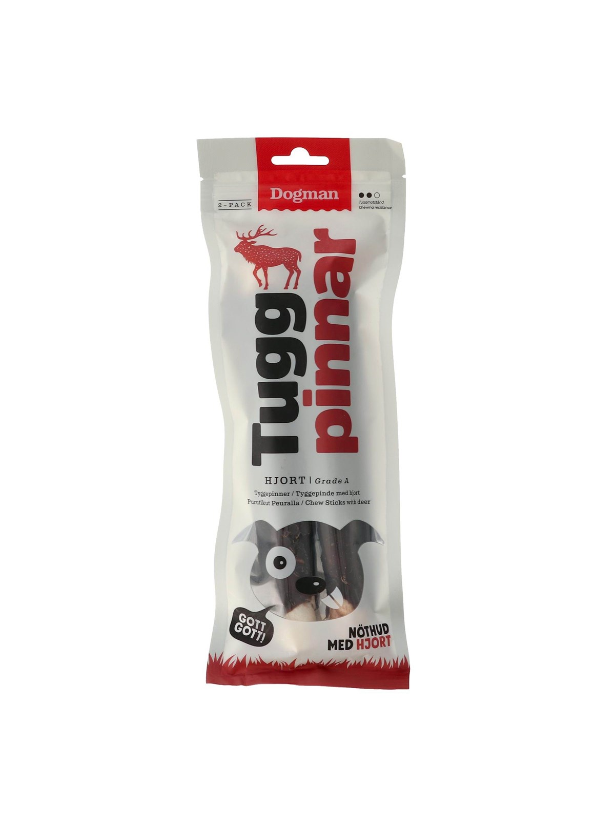 Dogman Hundeleckerlis Kaustangen Hirsch 20cm 120g (2-pack) - 310444