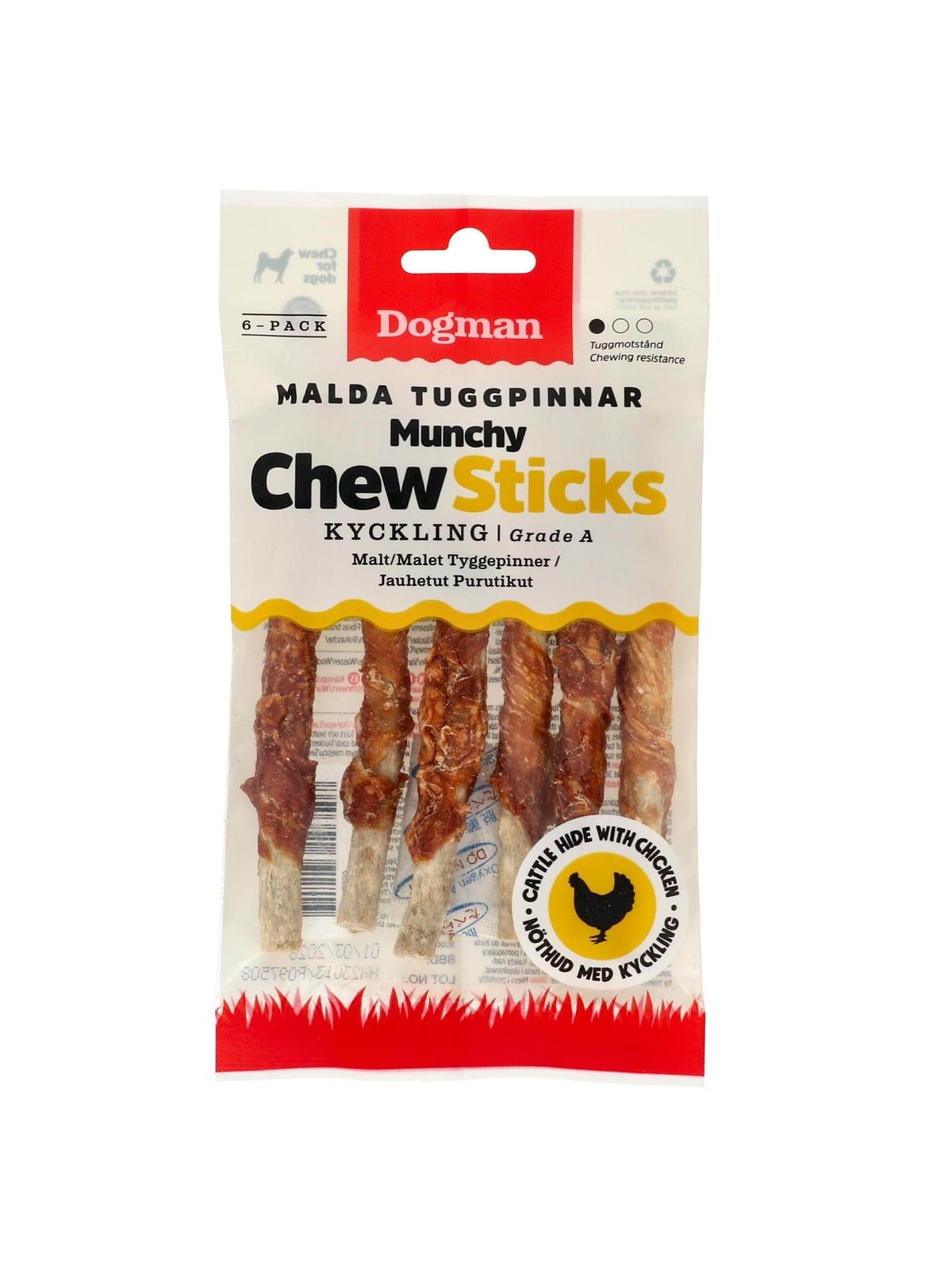 Dogman Chew Sticks Munchy Chicken 6p - Hunde - 310350