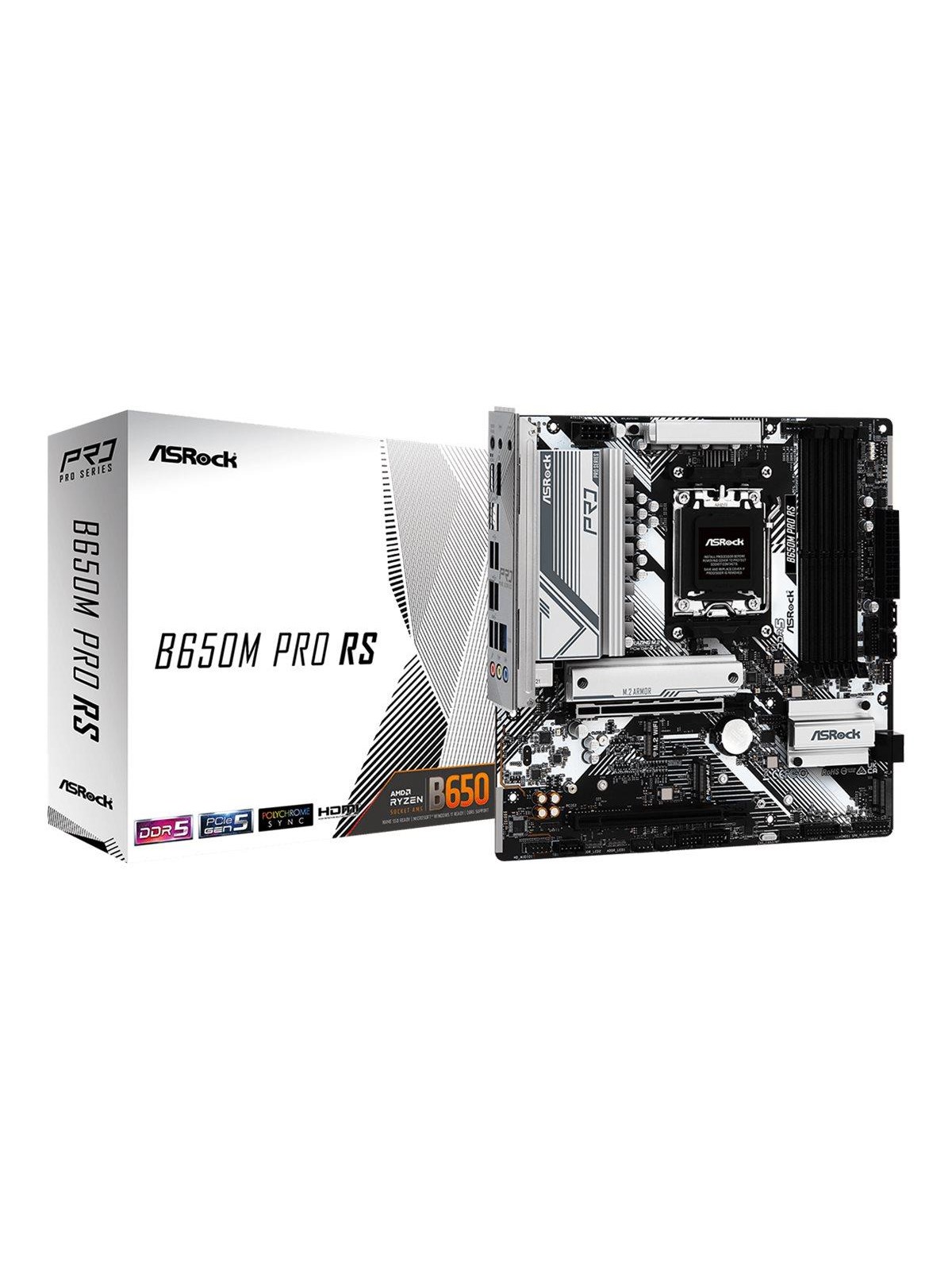 Asrock B650m Pro RS Mainboard - Amd B650 - Amd Am5 Socket - Ddr5 Ram - Micro-atx - 90-mxblp0-a0uayz