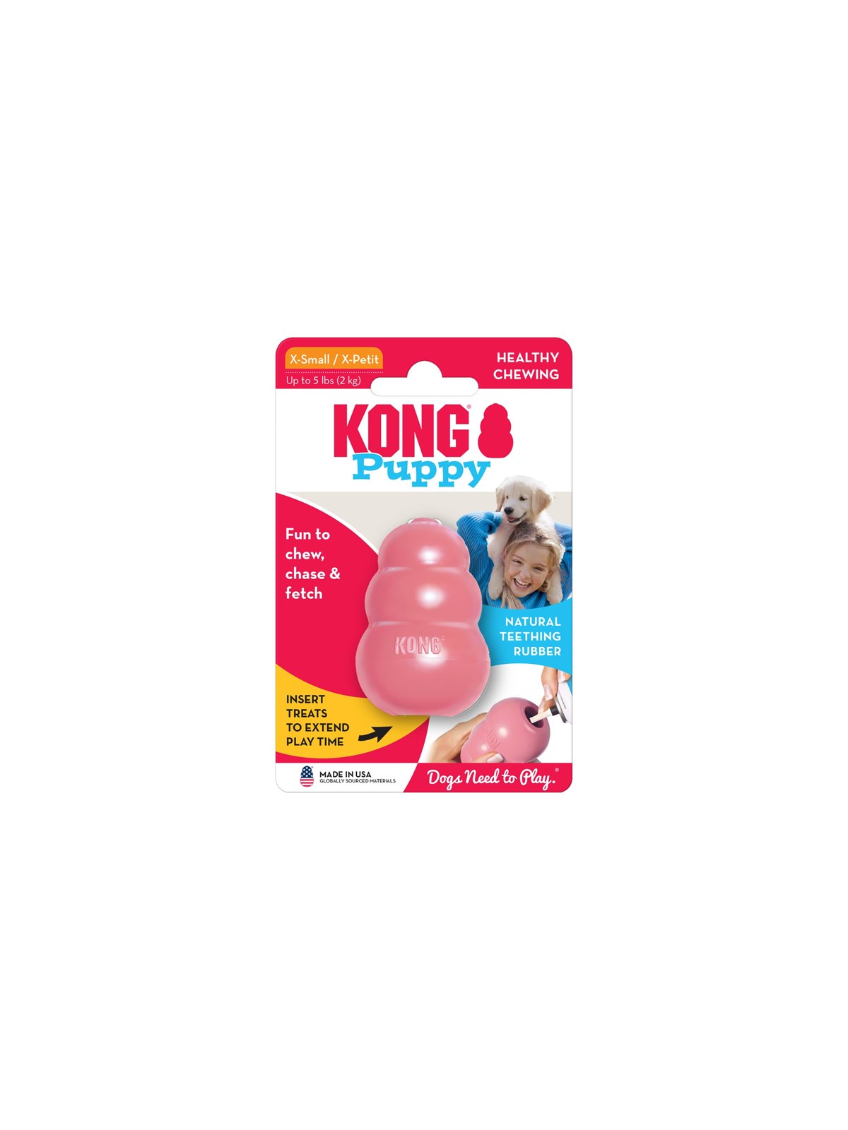 Kong Dog Toy Kong Puppy Xsmall Assorted Colors (1-pack) - Hunde - 340419