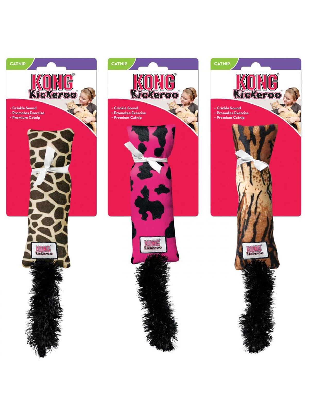 Kong Cat Toy Kickeroo Safari Catnip Assorted Colors 29cm - Katzen - 340454