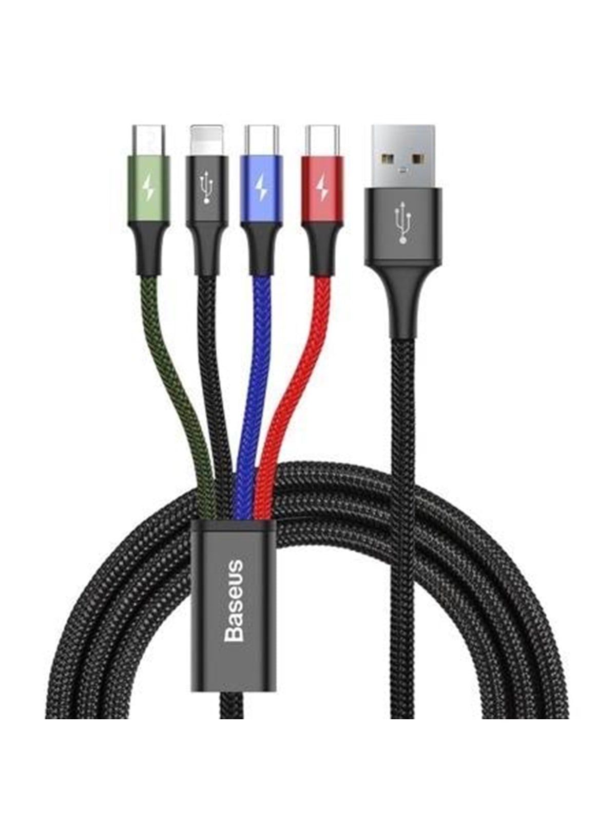 Baseus Fast Usb Cable 4in1 2xusb-c / Lightning / Micro 3.5A 1.2m - Black - Usb Kabel - Ca1t4-b01