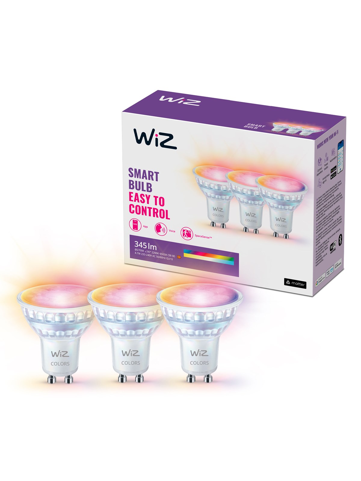Wiz Spot Gu10 Color & Tunable White - 3er-pack - Smart Home - 929003772333