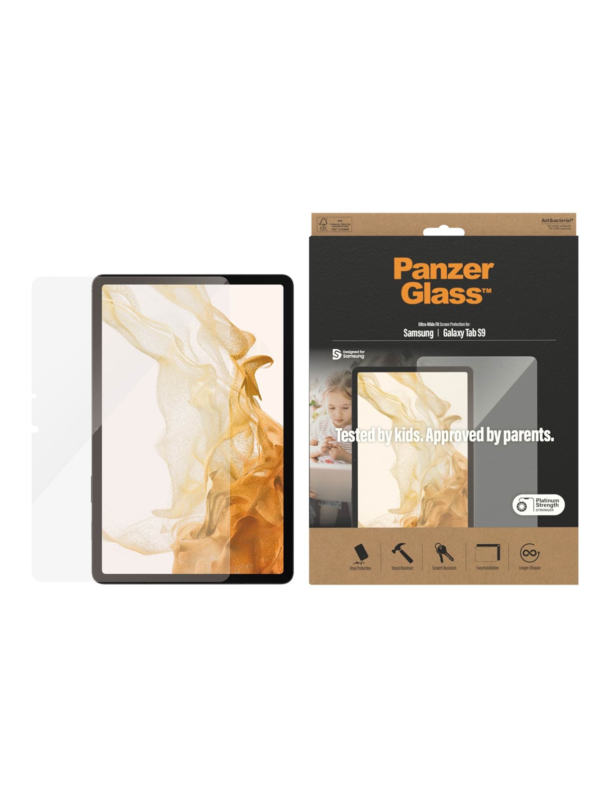 Panzerglass Screen Protector Samsung Galaxy Tab S9 FE | S9 | Ultra-wide Fit - Tablets Anderes Zubehoer - Panzer7332