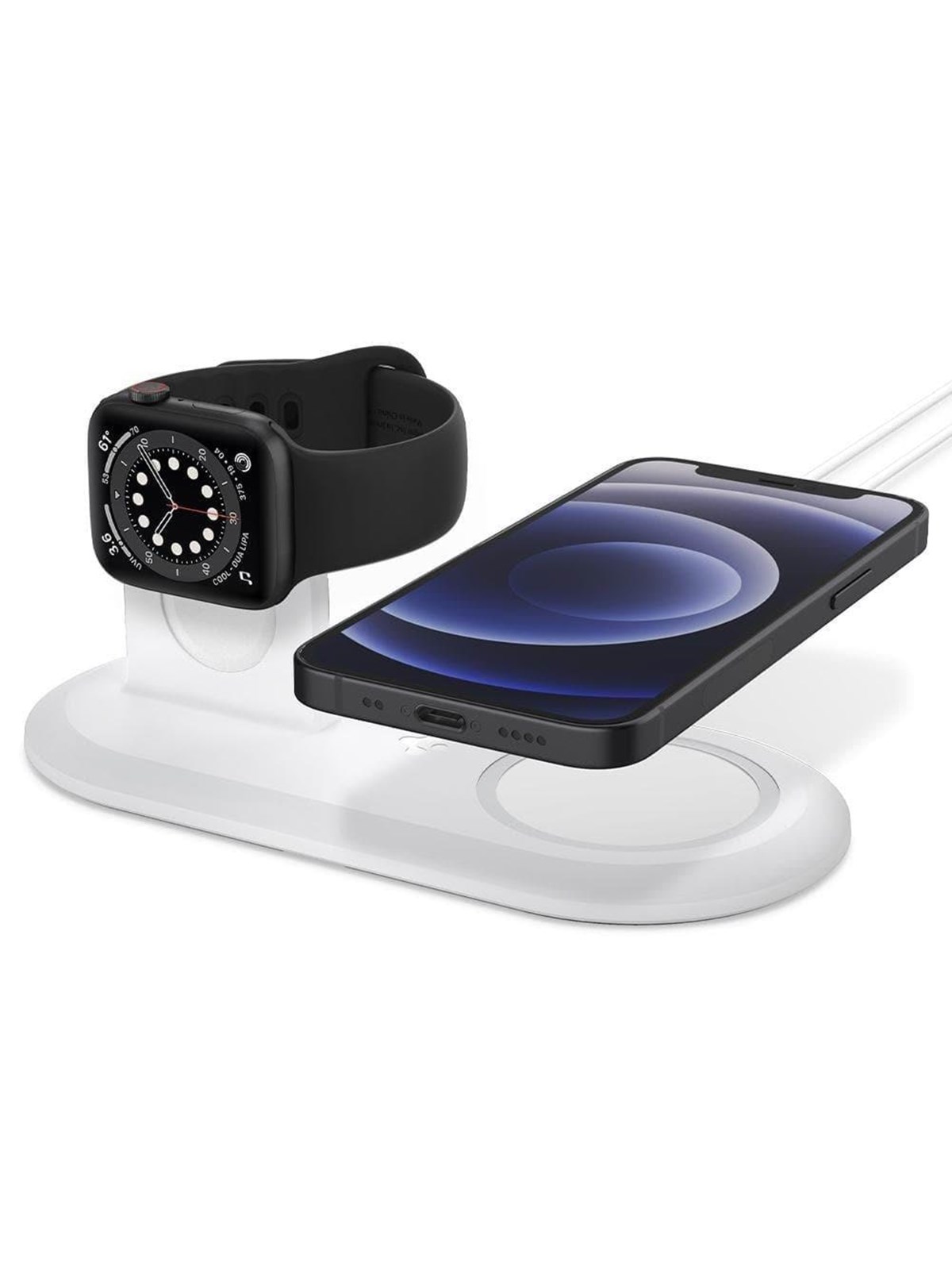 Spigen Magsafe Charger & Apple Watch Stand 2in1 Magsafe Duo - White - Handys Adapter Und Ladegeraete - Amp02797
