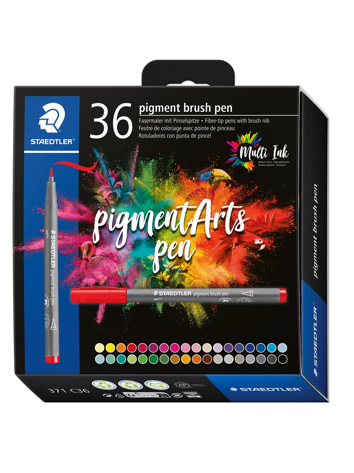 Staedtler Pigment Brush 371 36 Pcs. Cardboard Box - Utensilien Zum Schreiben Und Zeichnen - 371 C36