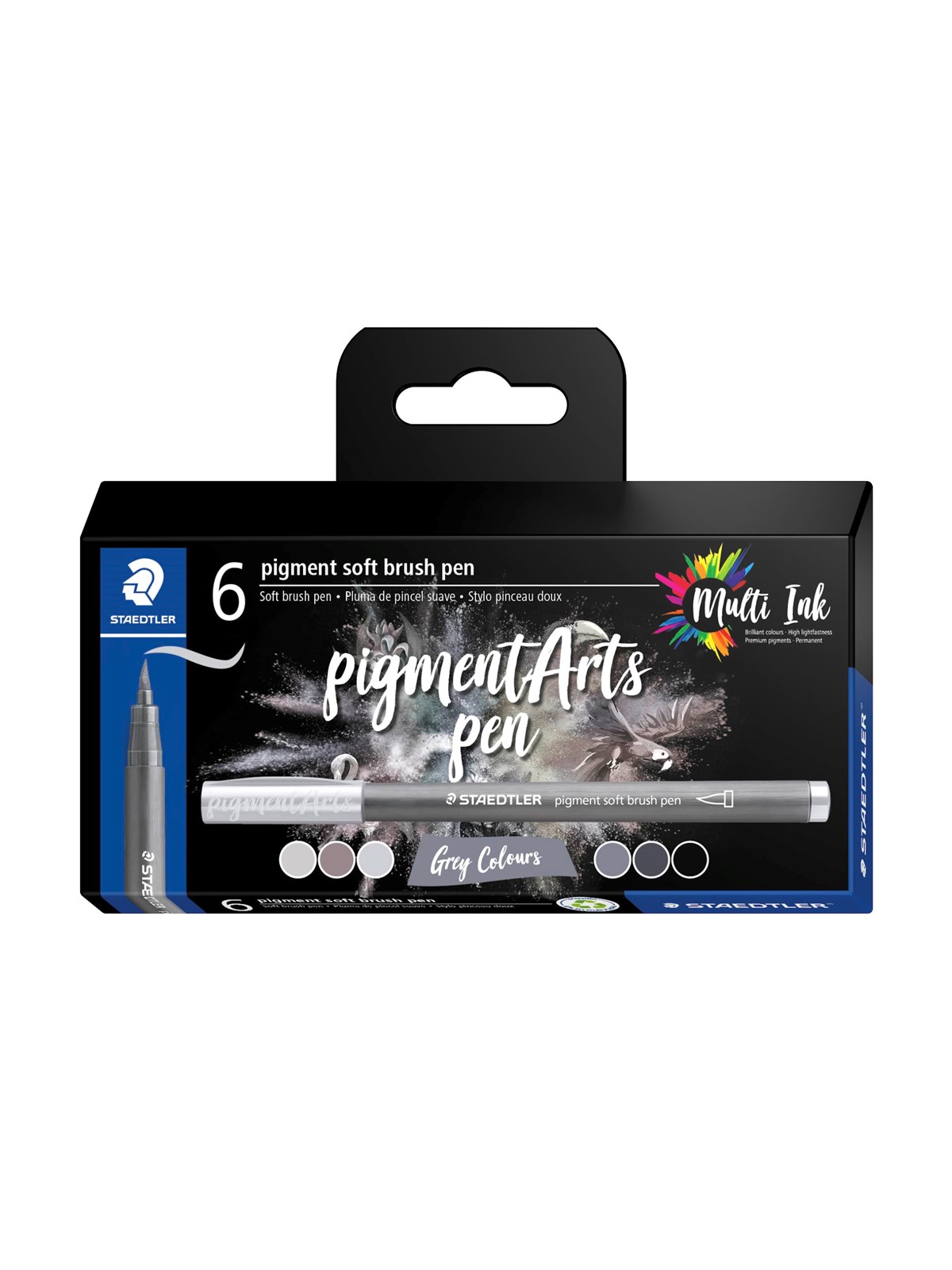 Staedtler Pigment Soft Brush 372 "Grey Colours" 6pcs. Cardboard Box - Utensilien Zum Schreiben Und Zeichnen - 372 C6