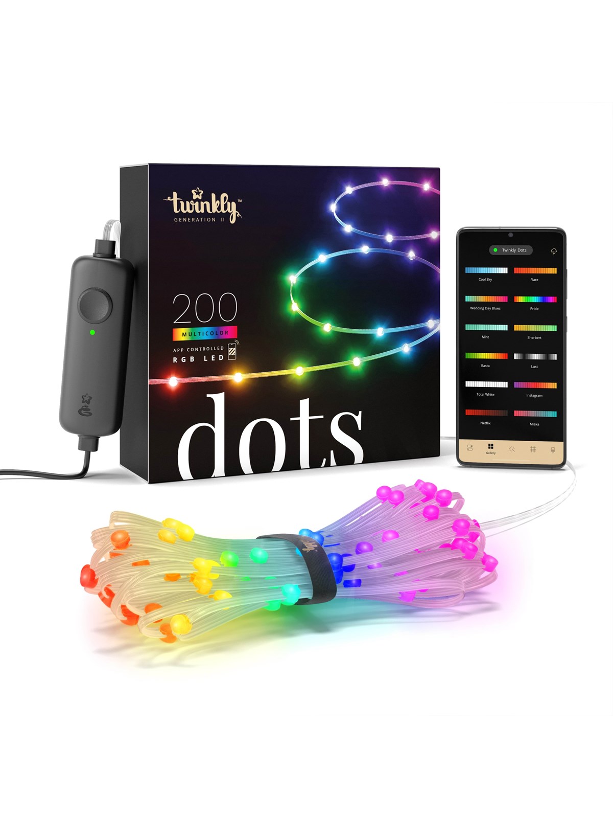 Twinkly Dots - 200 App-controlled Rgb Leds. 10 Meters. Clear Wire. - Smart Home - Twd200stp-teu