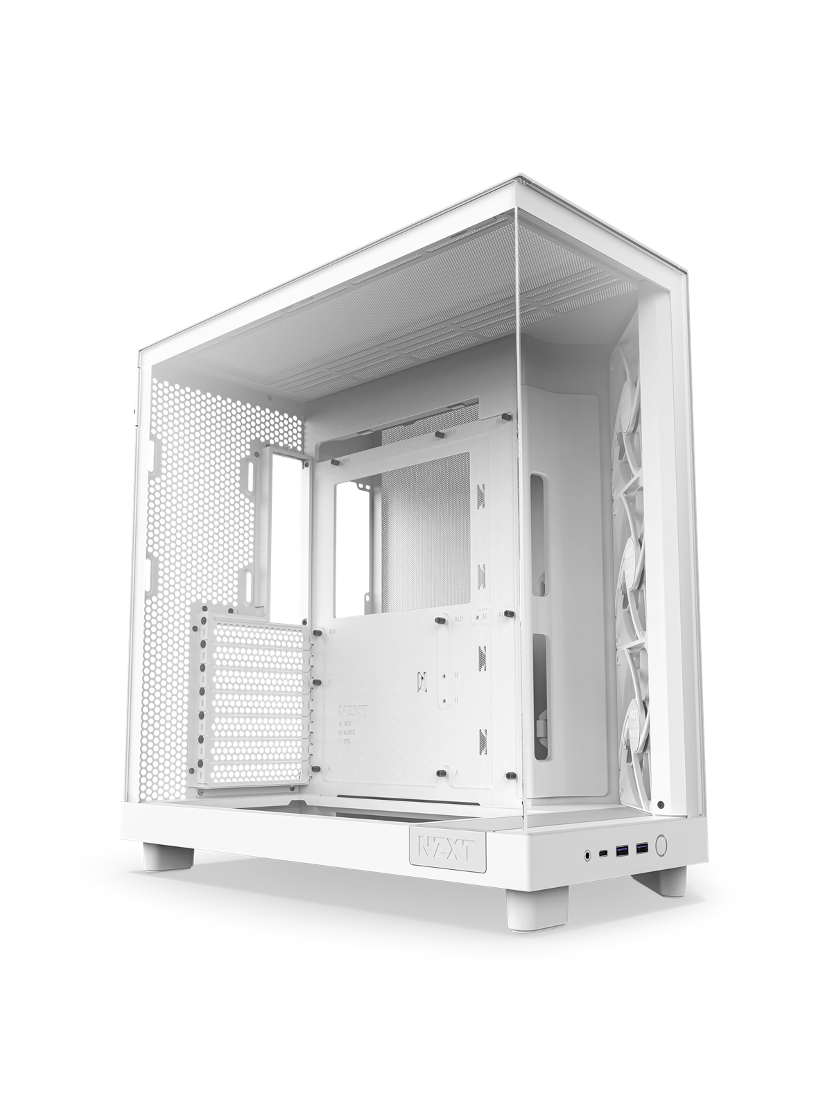 Nzxt H6 Flow Compact Dual Chamber - Matte White - Gehäuse - Miditower - Weiß - Gehaeuse - Cc-h61fw-01