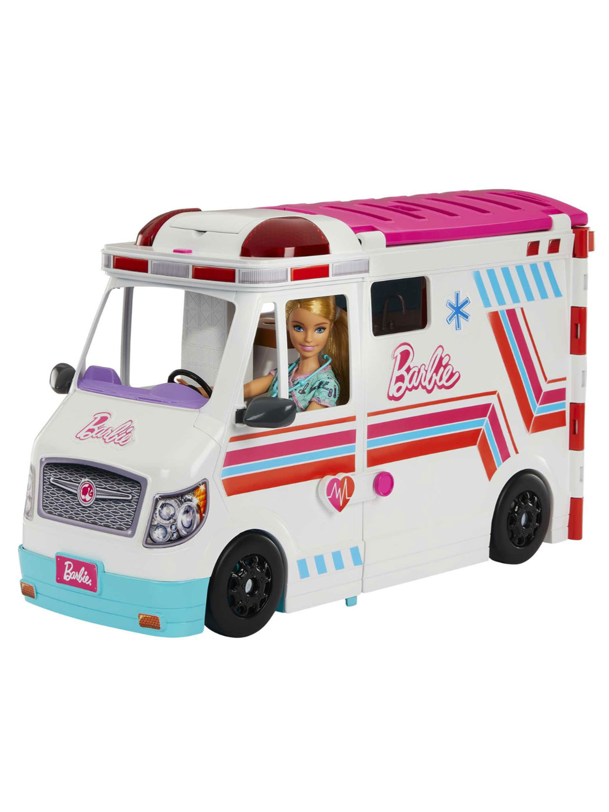 Barbie Emergency Vehicle Transforming Ambulance And Care Clinic With 20+ Pieces - Puppen Zubehoer - Hkt79