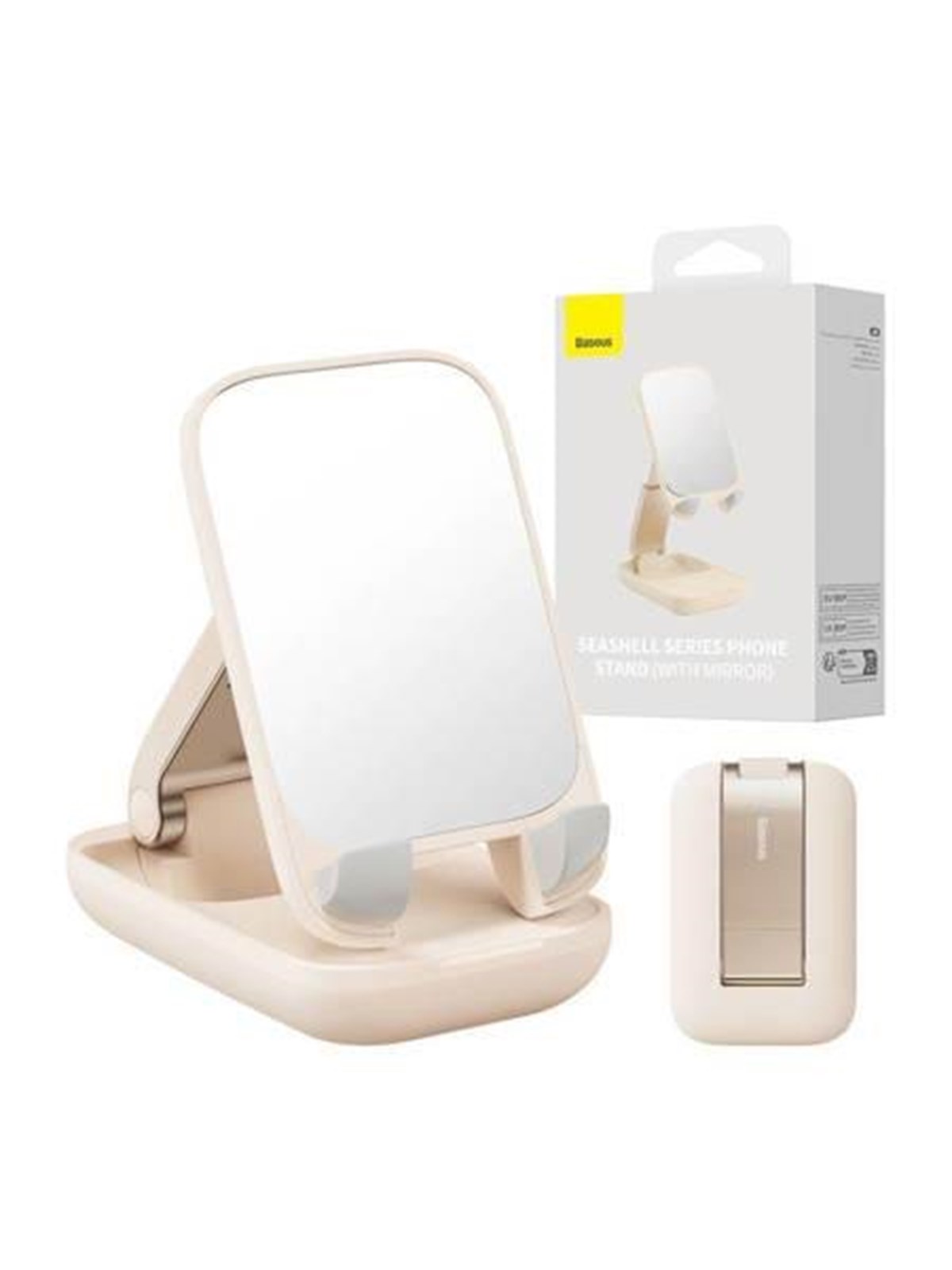 Baseus Folding Phone Stand With Mirror (Baby Pink) - Handys Anderes Zubehoer - B10551501411-00
