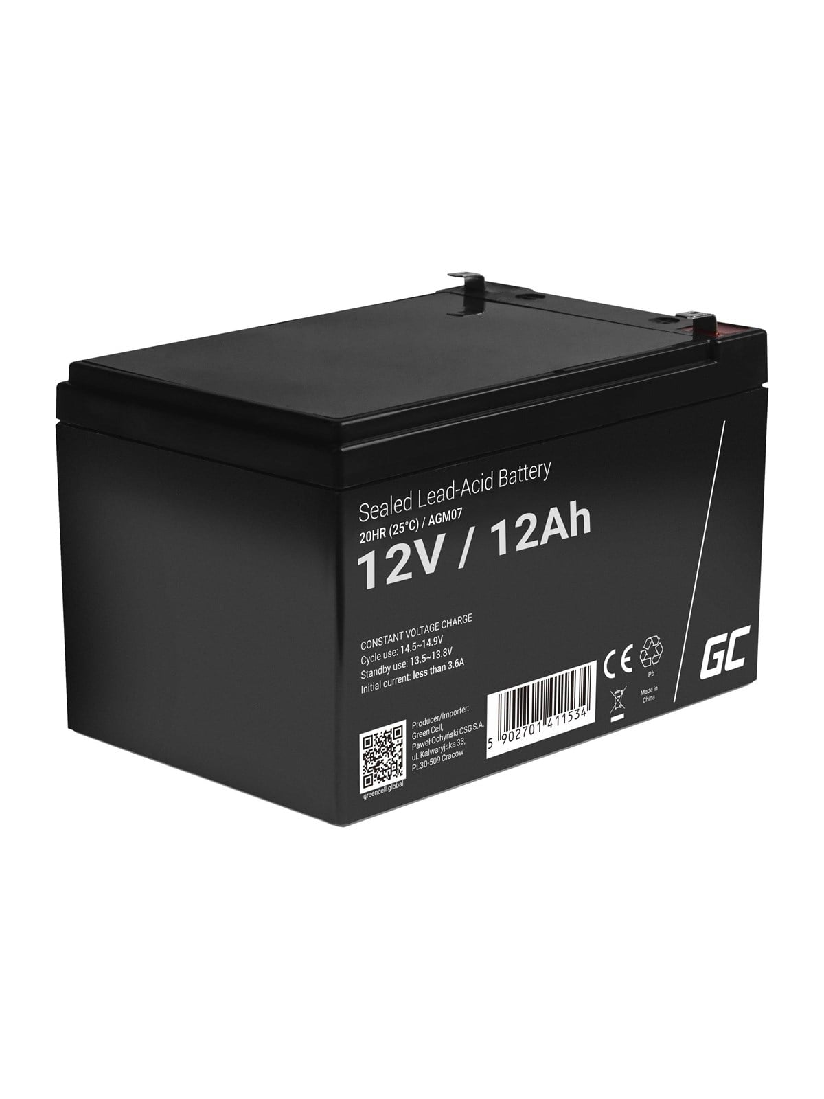Green Cell Agm07 Agm 12v/12ah Gel Deep Cycle - Usvs