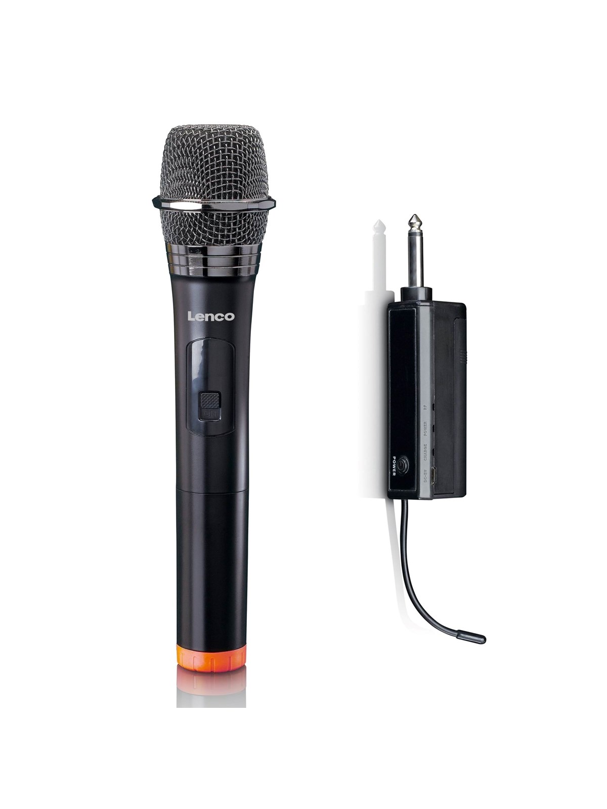 Lenco MCW-011BK - Wireless microphone with 6.3 mm battery powered receiver