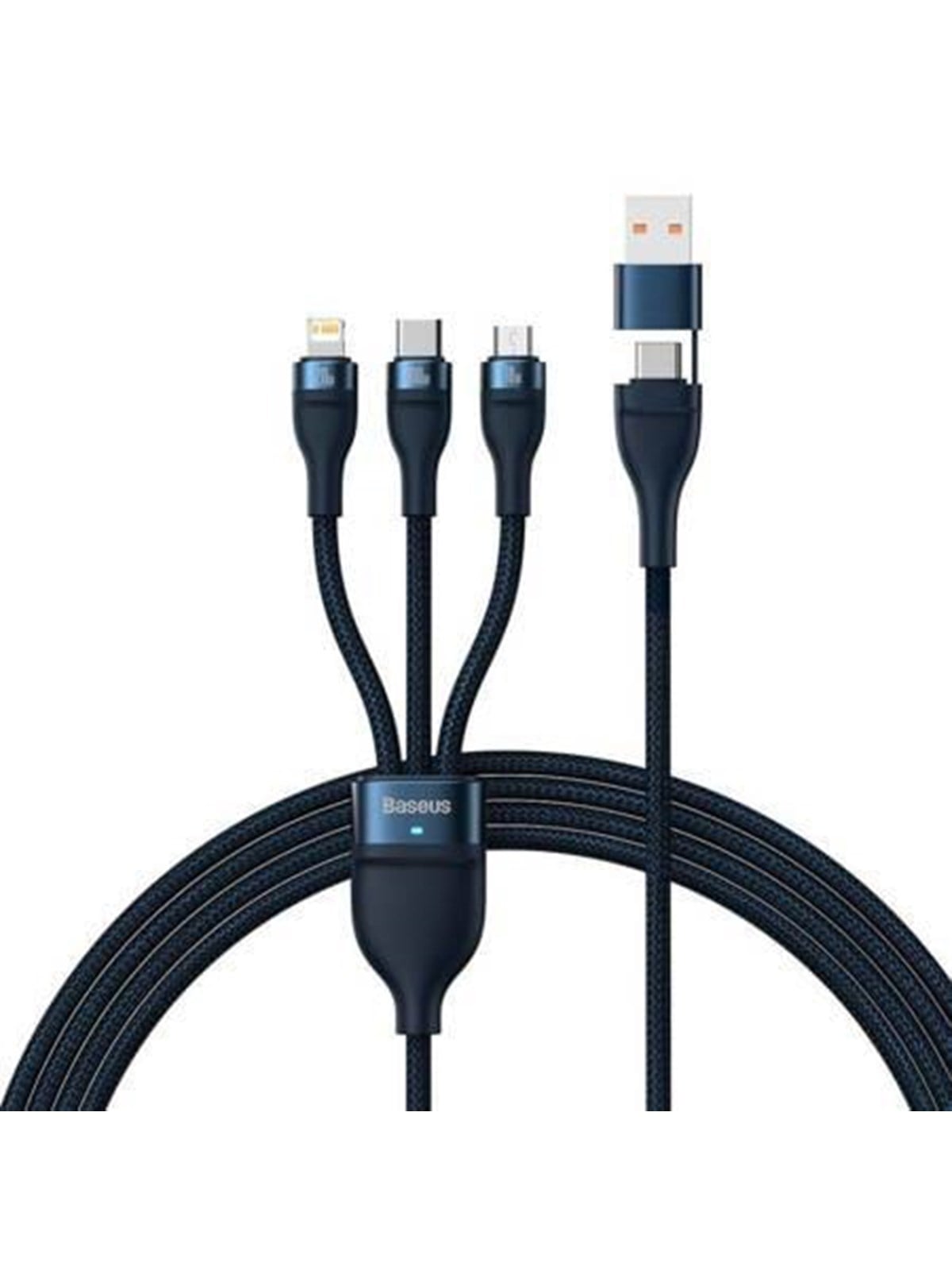 Baseus 3in1 Usb Cable Flash Series 2 Usb-c + Micro Usb + Lightning 100w 1.2m (Blue) - Usb Kabel - Cass030103