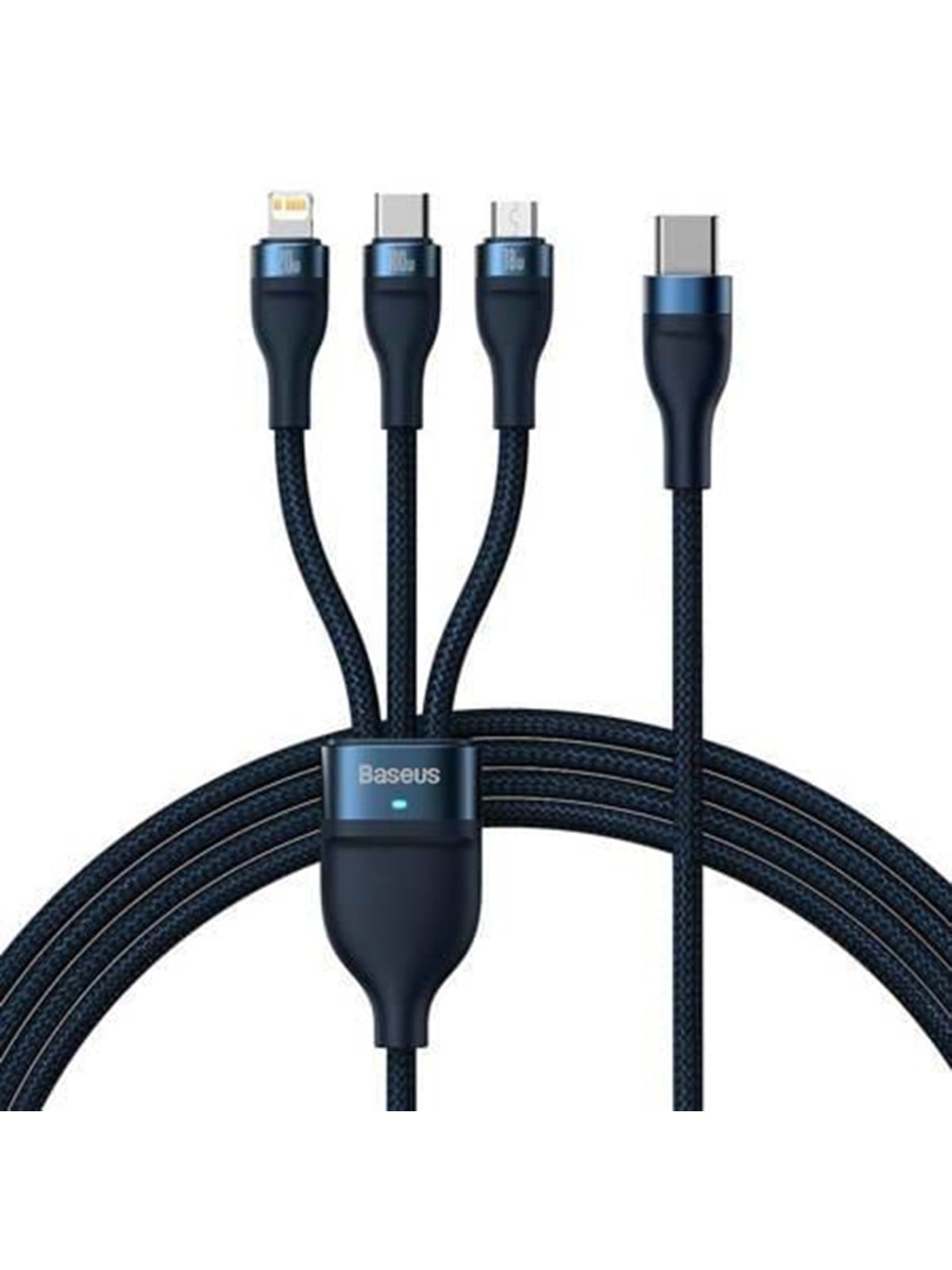 Baseus 3in1 Usb Cable Flash Series 2 Usb-c + Micro Usb + Lightning 100w 1.5m (Blue) - Usb Kabel - Cass030203