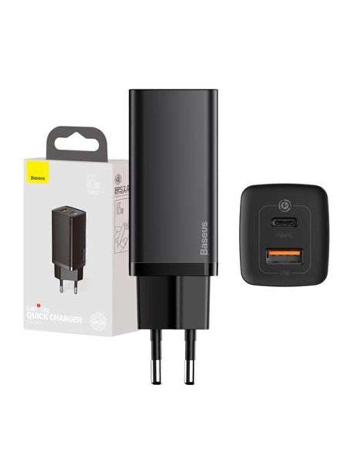 Baseus Quick Travel Charger Gan2 Lite Usb+C 65w EU (Black) - Handys Adapter Und Ladegeraete - Ccgan2l-b01