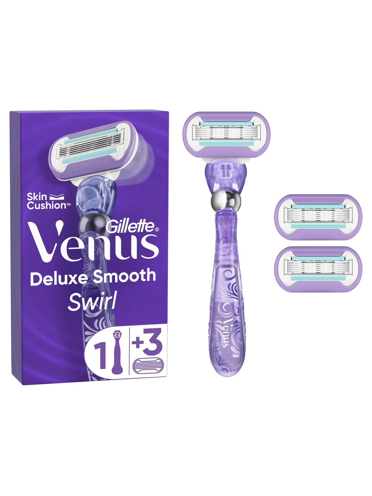 Gillette-venus Deluxe Smooth Swirl Handle + 3 Blades - Rasierausstattung - 7702018469802