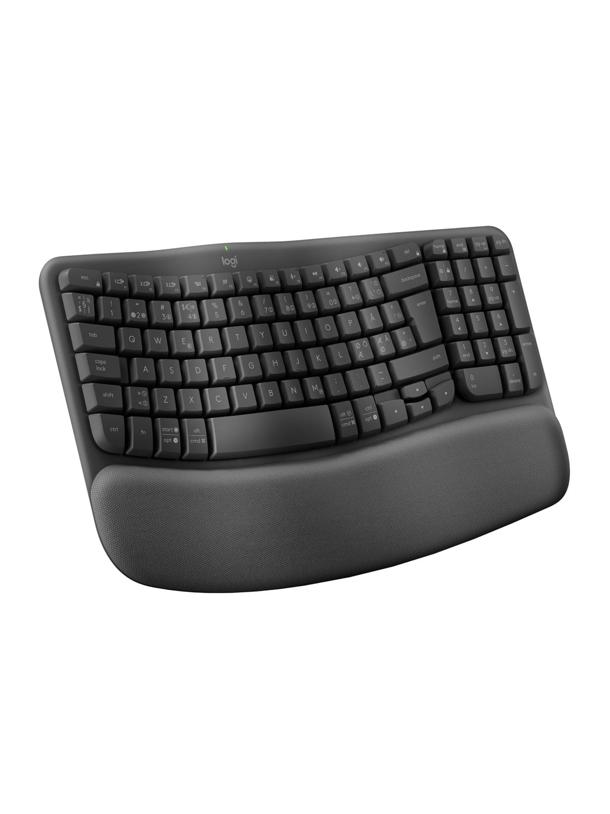 Logitech Wave Keys - Graphite - ND - Ergonomische Tastatur - Nordisch - Schwarz - Tastaturen - 920-012298
